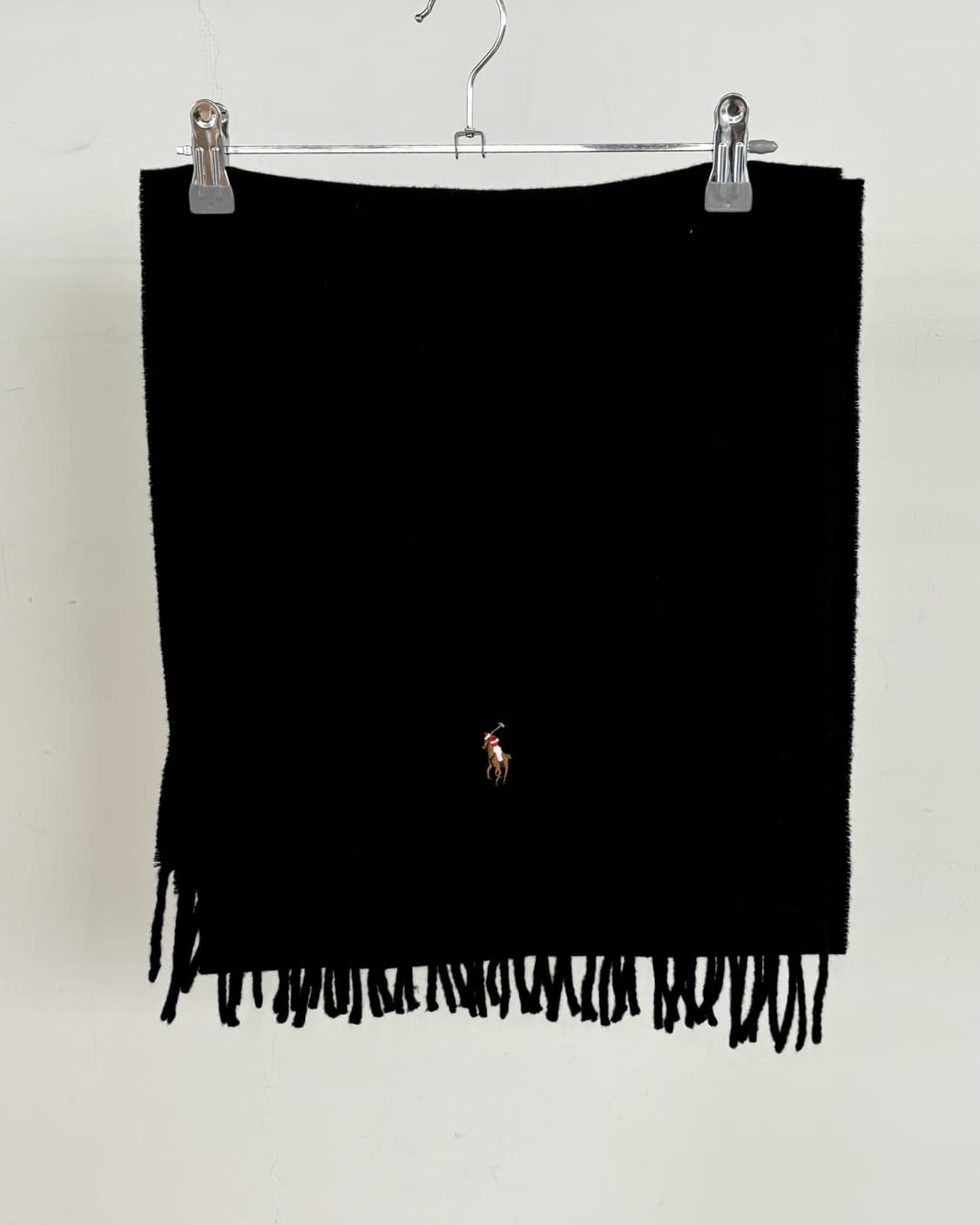 폴로 랄프로렌 블랙 프린지 버진 울 스카프 상품이미지2