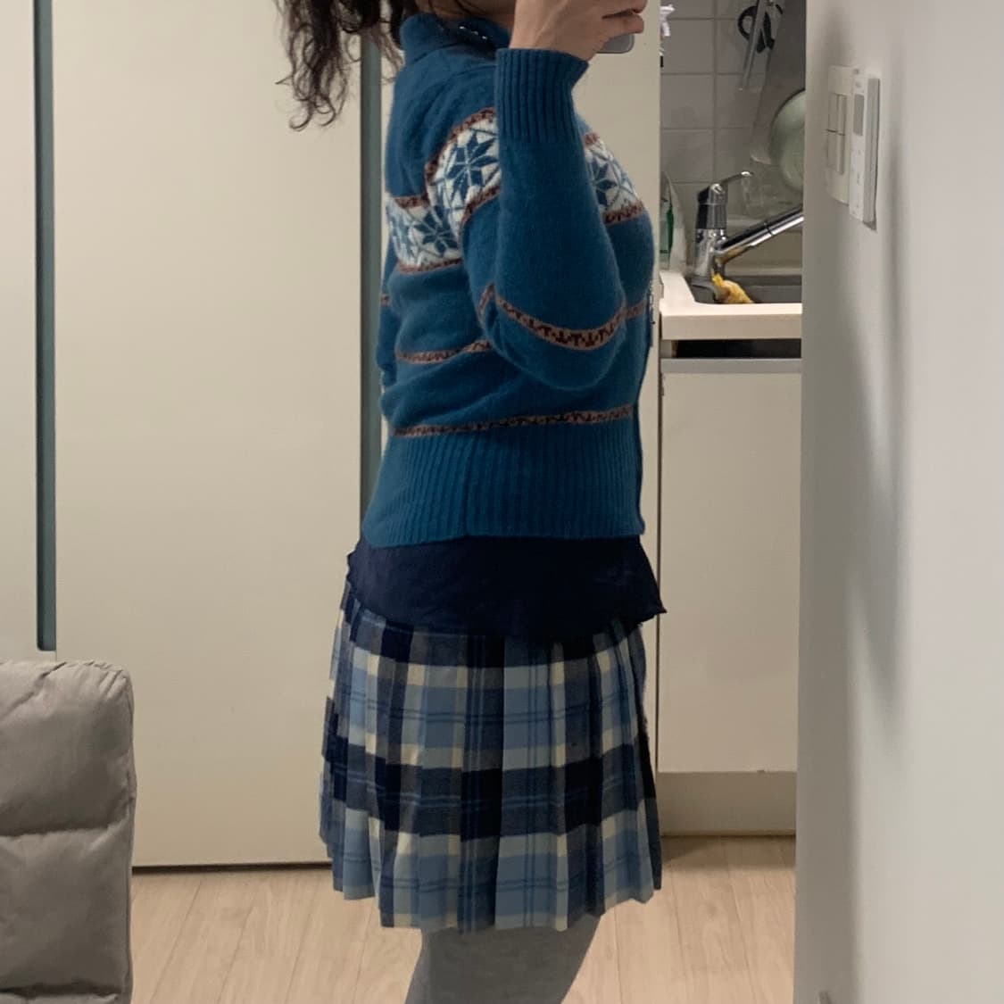 빈티지 블루 니혼진/프레피 코디세트 상품이미지4