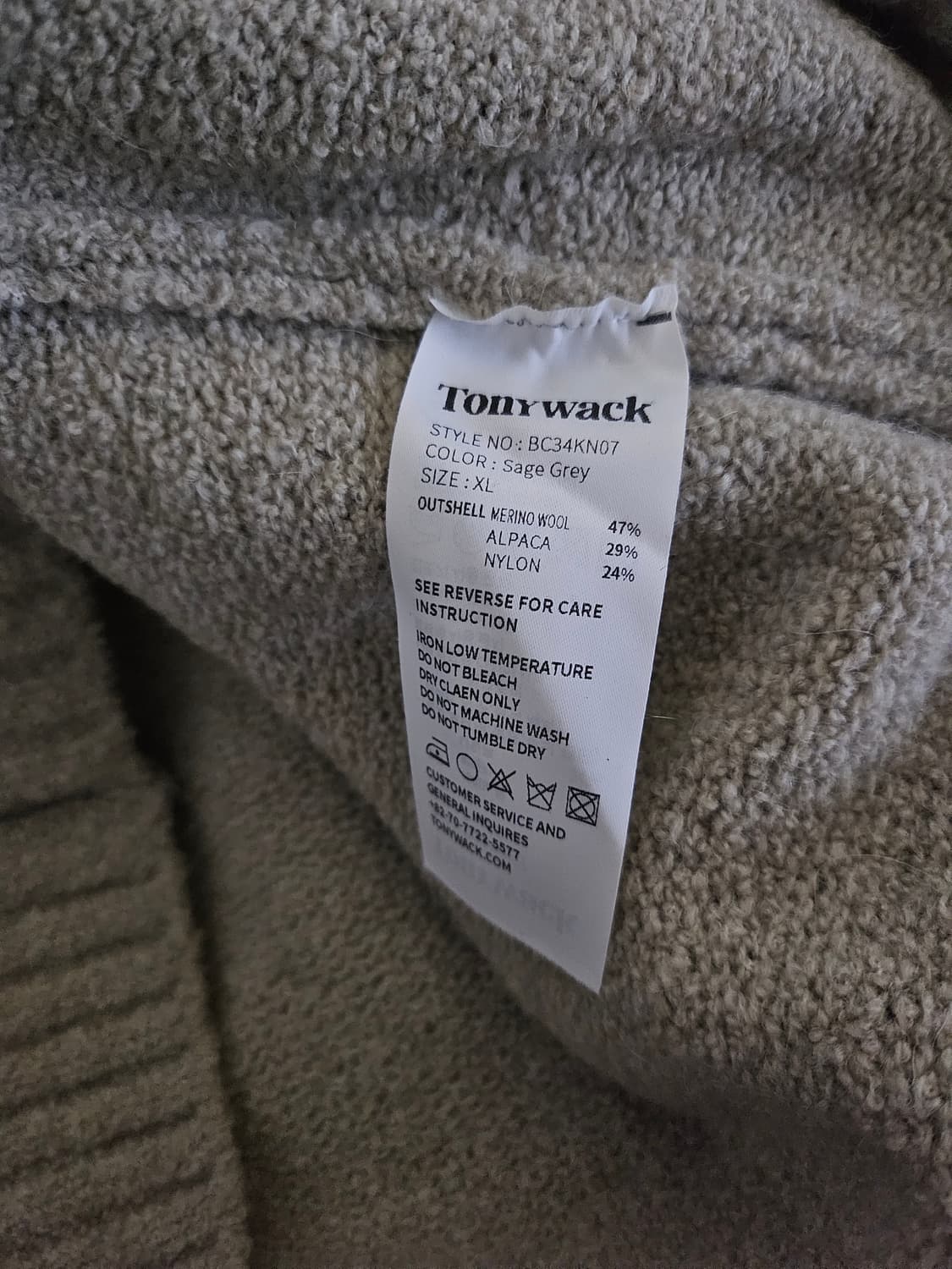[거의 새것] 토니웩 알파카 가디건 세이지 그레이 xl 상품이미지4