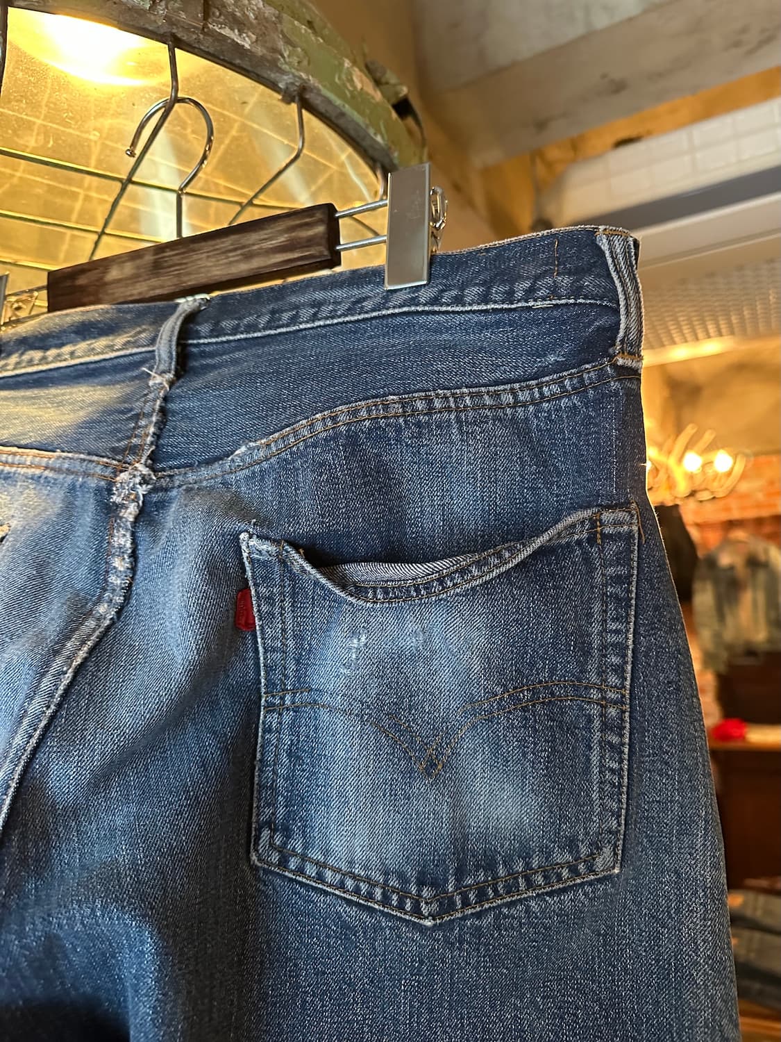 70s USA 빈티지 리바이스 501 66전기 셀비지 데님 팬츠 상품이미지6