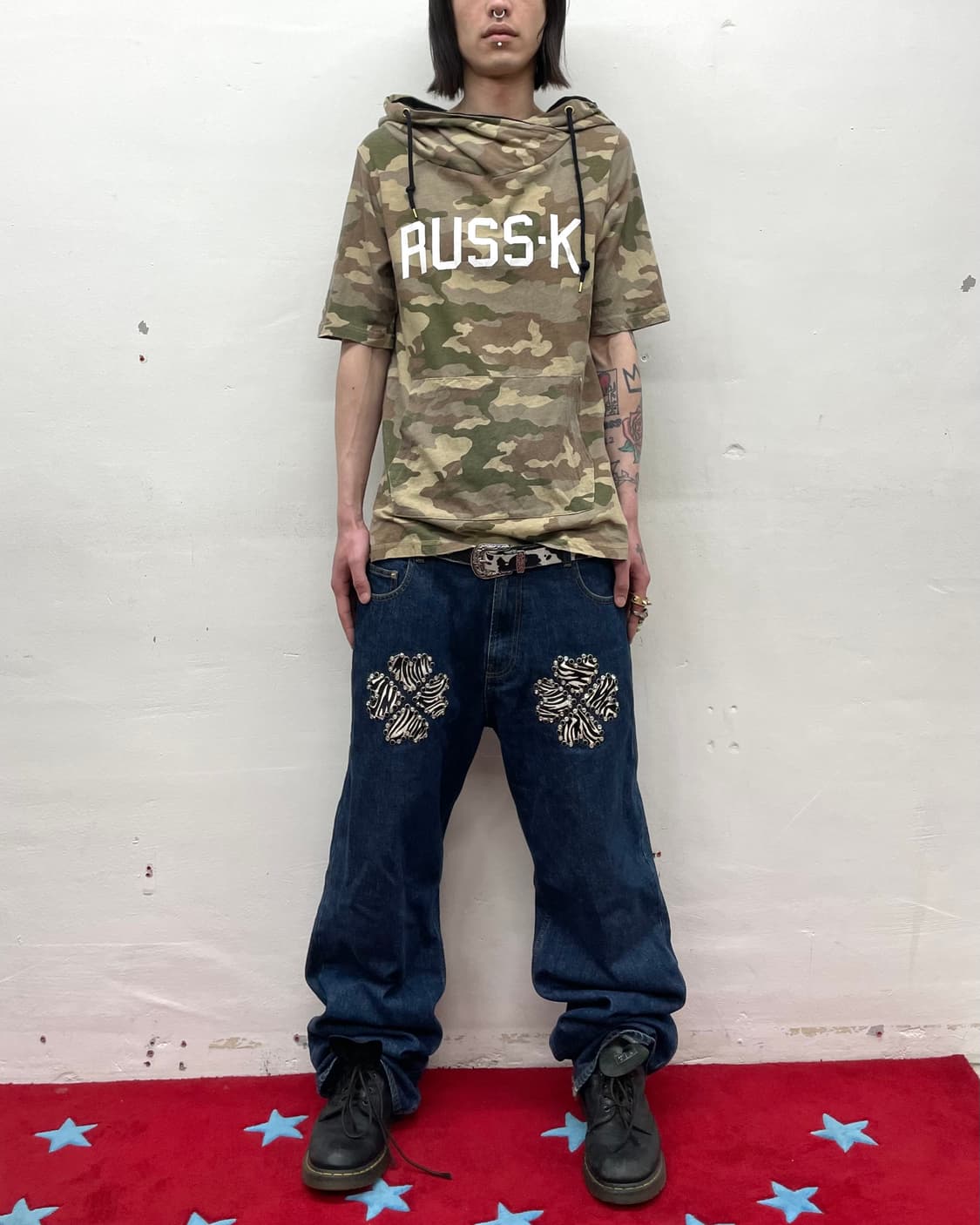 High-neck camouflage hoodie T-shirt  상품이미지4