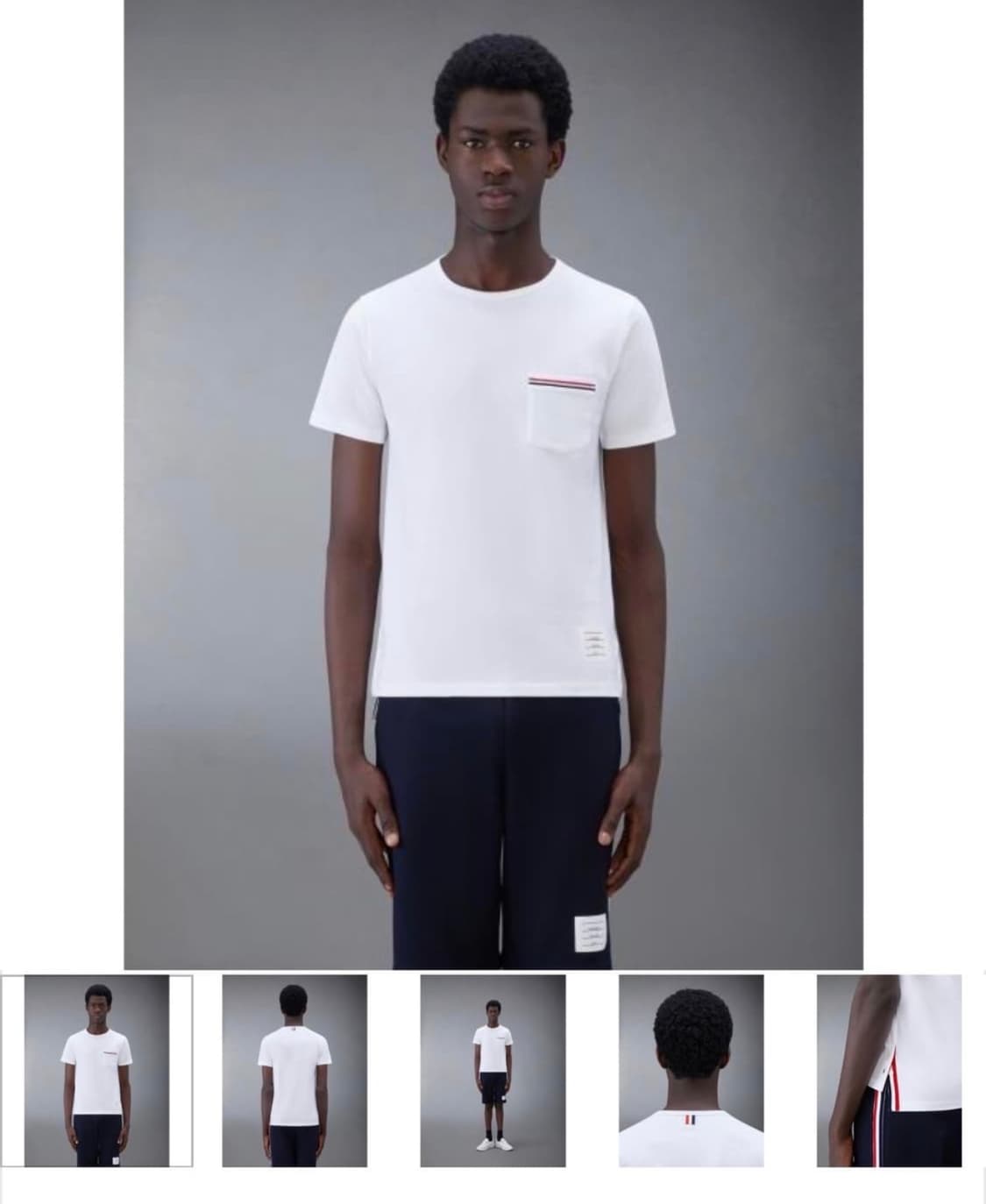 4/ 톰브라운 RWB 포켓트리밍 코튼 져지 반팔 상품이미지2