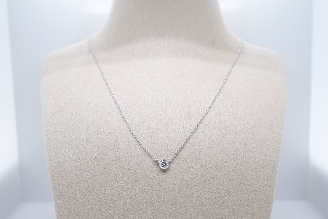 티파니 바이더야드 1포인트 천연다이아몬드 백금 펜던트 목걸이 상품이미지6