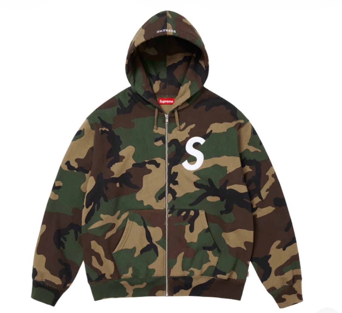 슈프림 S로고 후드집업 우드랜드 카모 25FW 상품이미지1