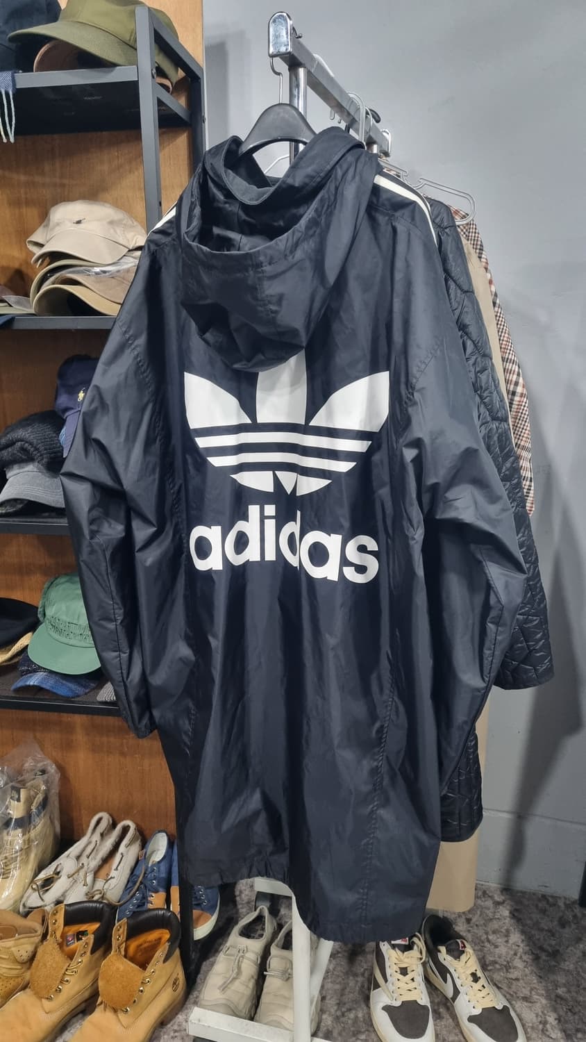 ((ADIDAS))아디다스 불꽃마크 삼선 바람막이 롱점퍼 3xL 상품이미지2