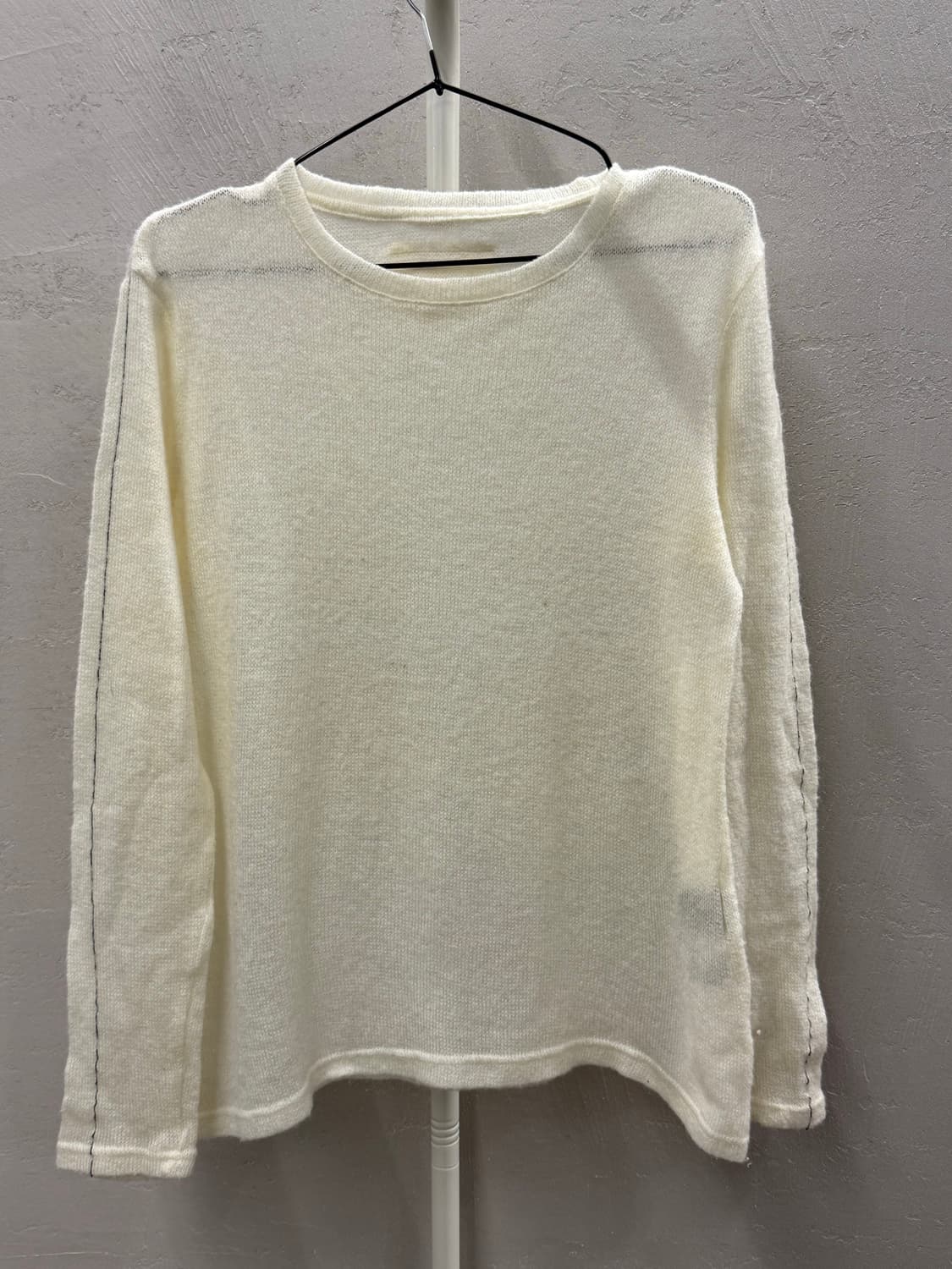 Matinkim 니트 시스루 롱슬리브 티셔츠 아이보리 free 상품이미지2