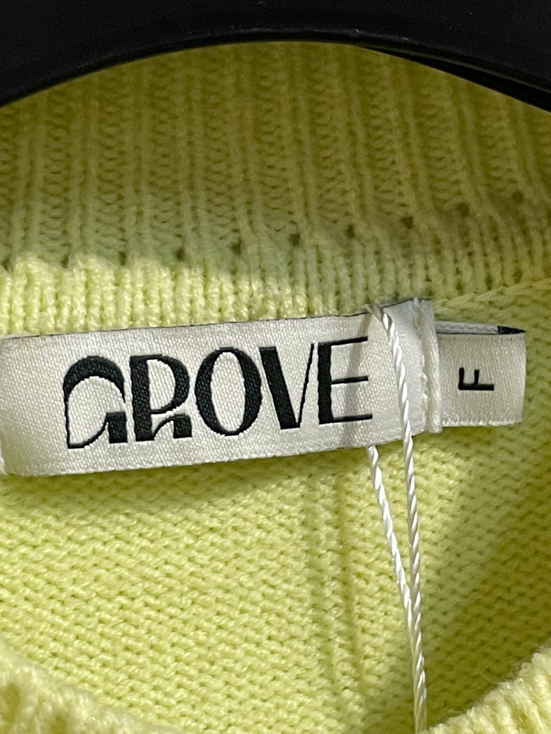 그로브 로고 라임 니트 가디건 상품이미지3