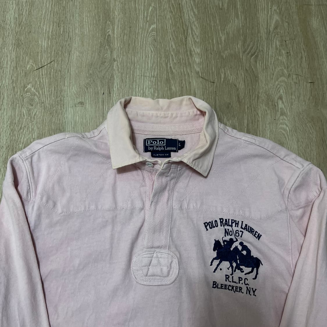 폴로 랄프로렌 빅포니 럭비 긴팔 카라티 핑크 L/100 상품이미지2