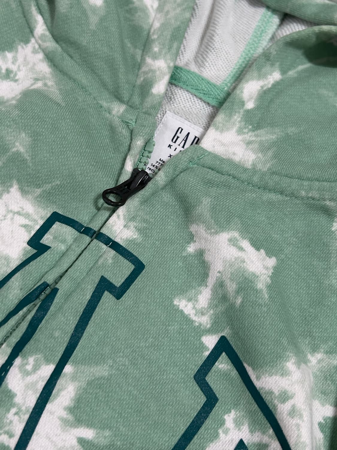 대장급 Gap 애플민트 타이다이 후드집업 슬림 딱붙핏 민트코어 상품이미지3