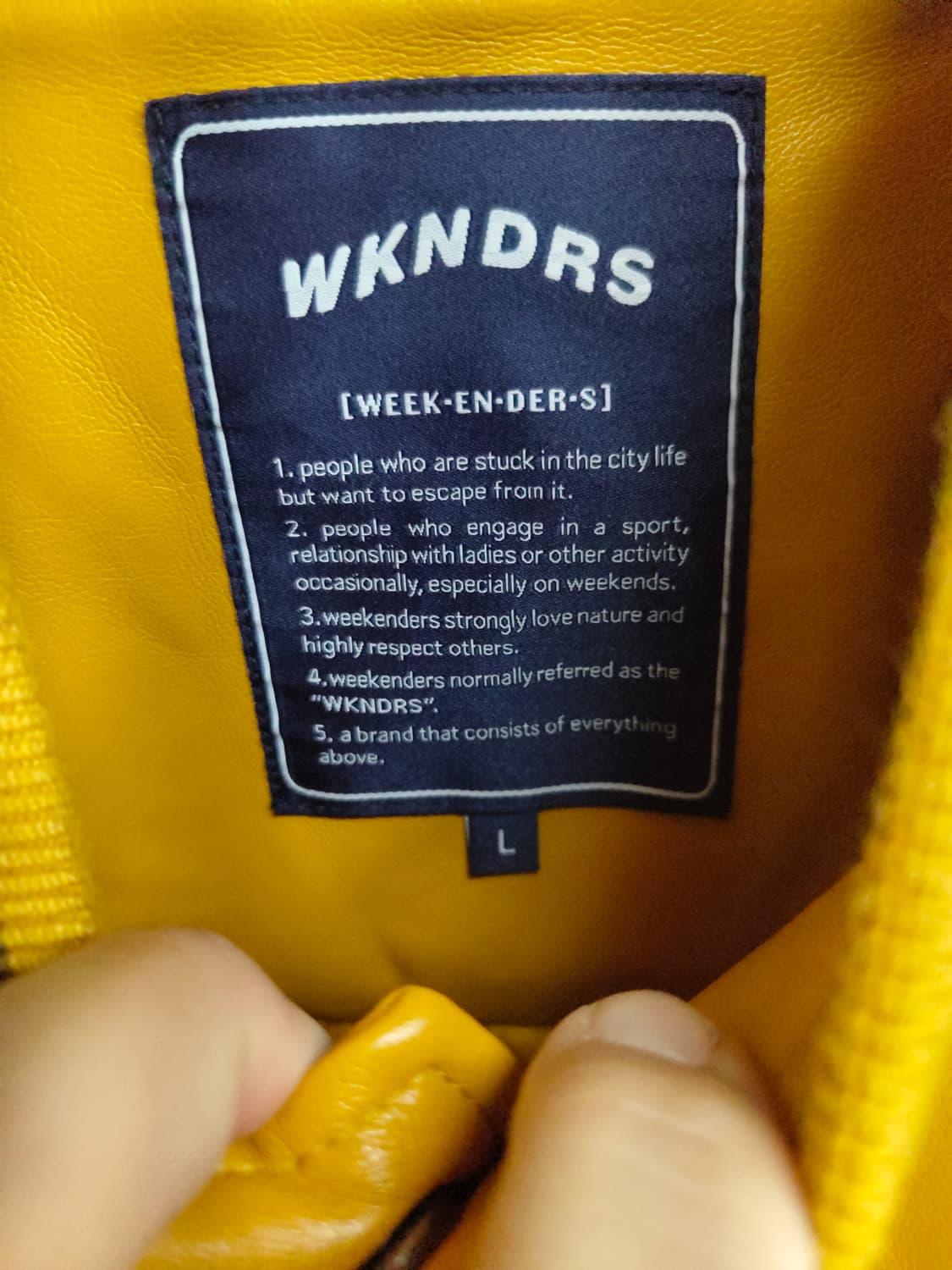L/105) WKNDRS 위캔더스 바시티 자켓 팝니다 상품이미지5
