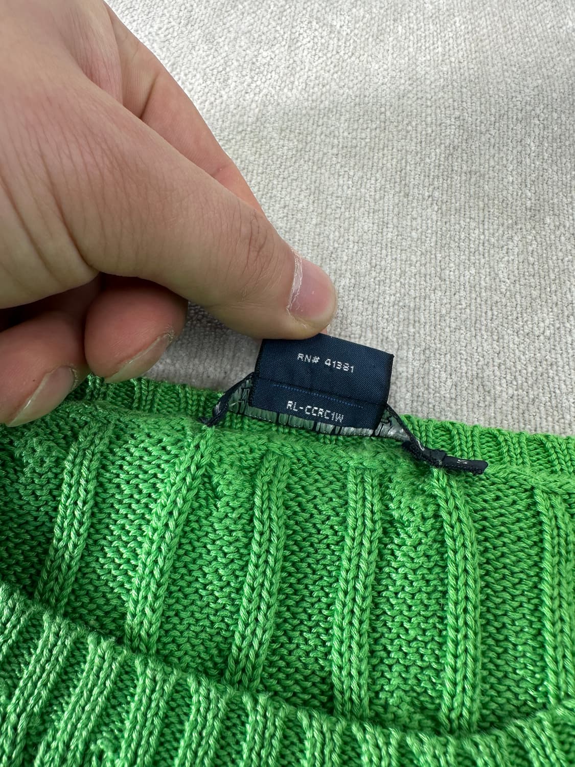W 90 폴로랄프로렌 꽈배기 그린 니트 상품이미지4