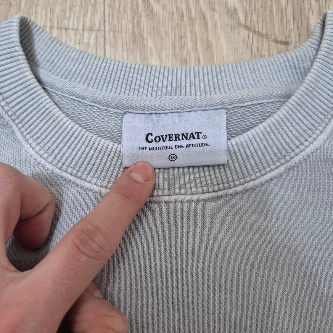 커버낫 빅로고 가먼트다잉 맨투맨 M(95) 상품이미지6