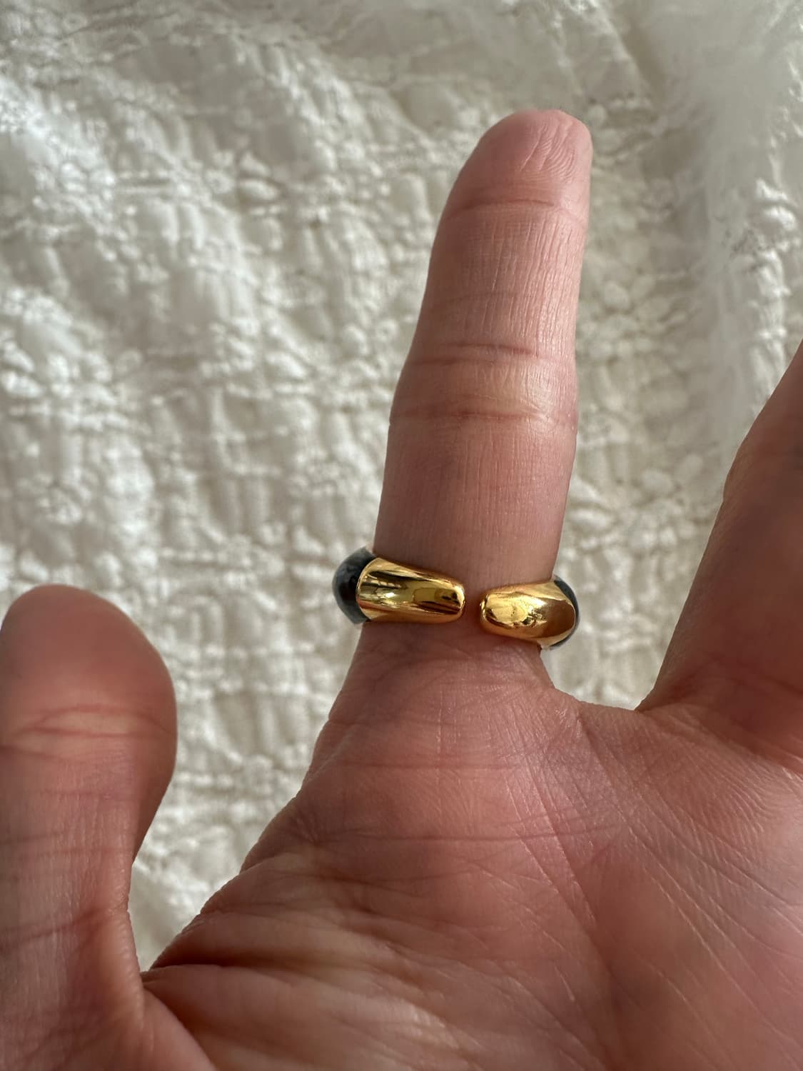 엔틱 빈티지 자개 하트큐빅 반지 상품이미지3