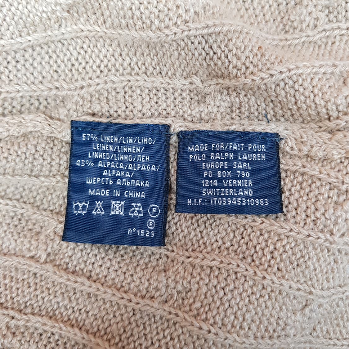 폴로 랄프로렌 케이블 니트 숄카라 롱 베스트 S사이즈 상품이미지6