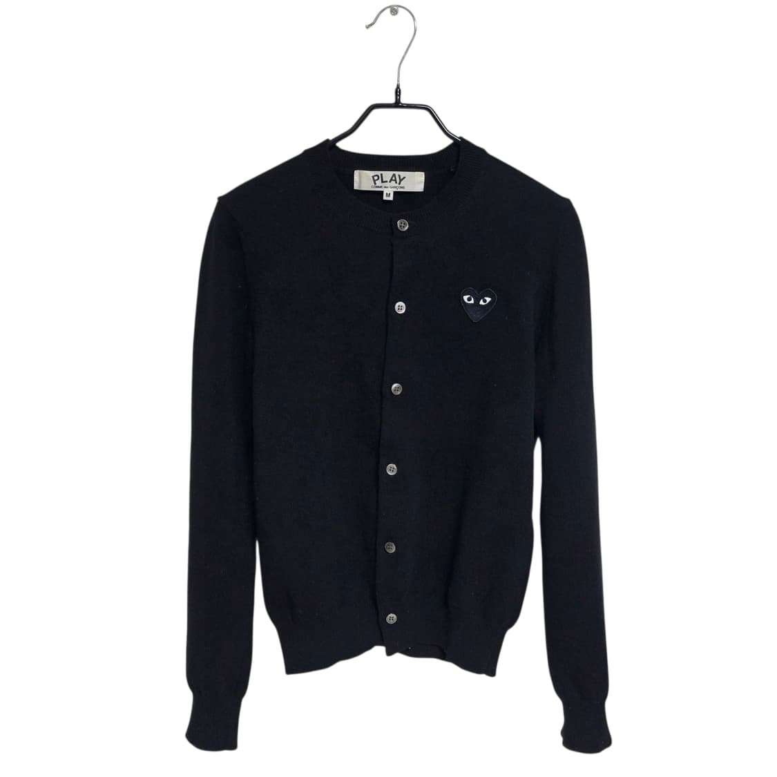 꼼데가르송 플레이 여성 라운드넥 가디건 블랙 상품이미지1