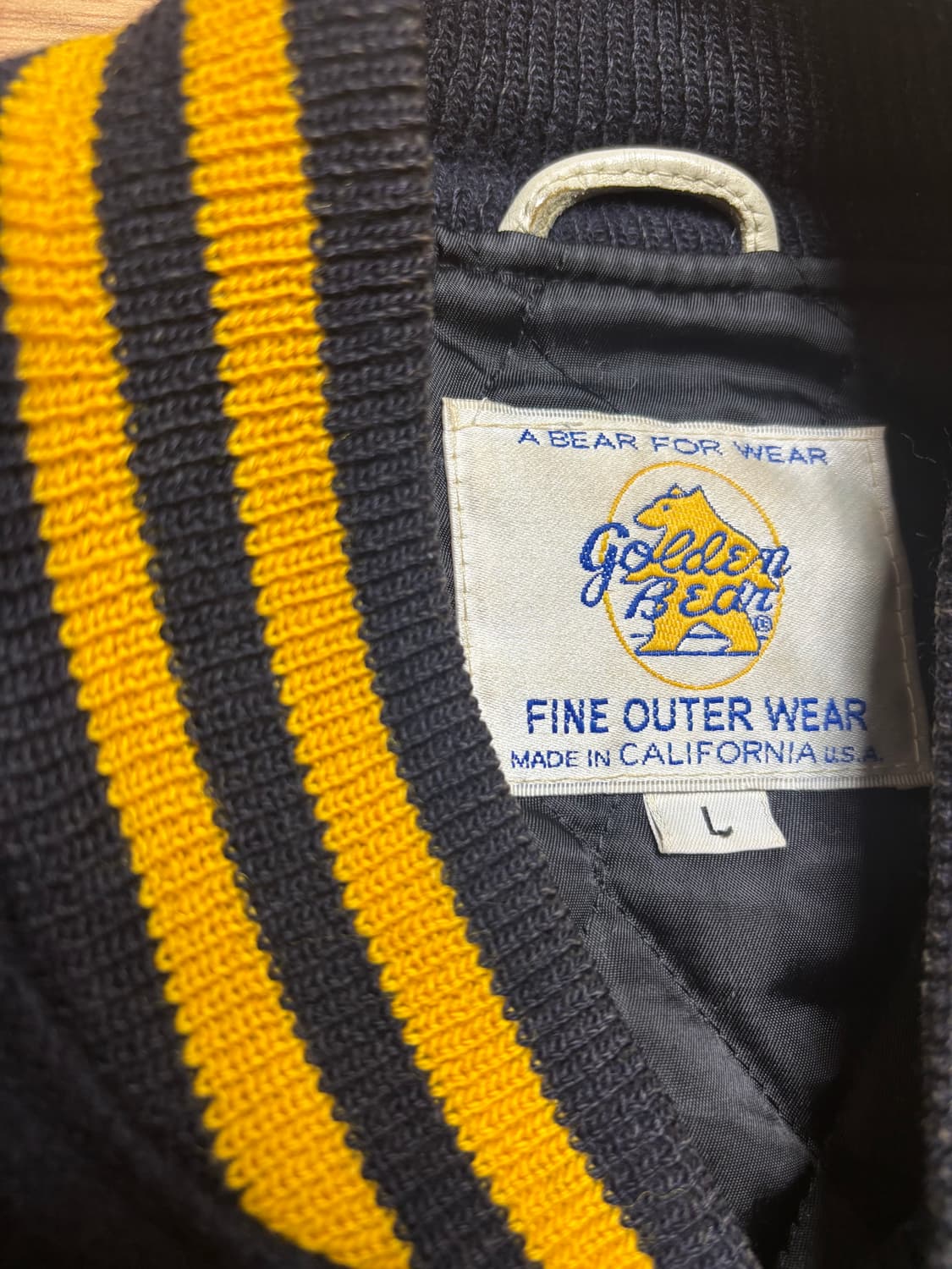 8-90’s 골든베어 레더 바시티 자켓 상품이미지3