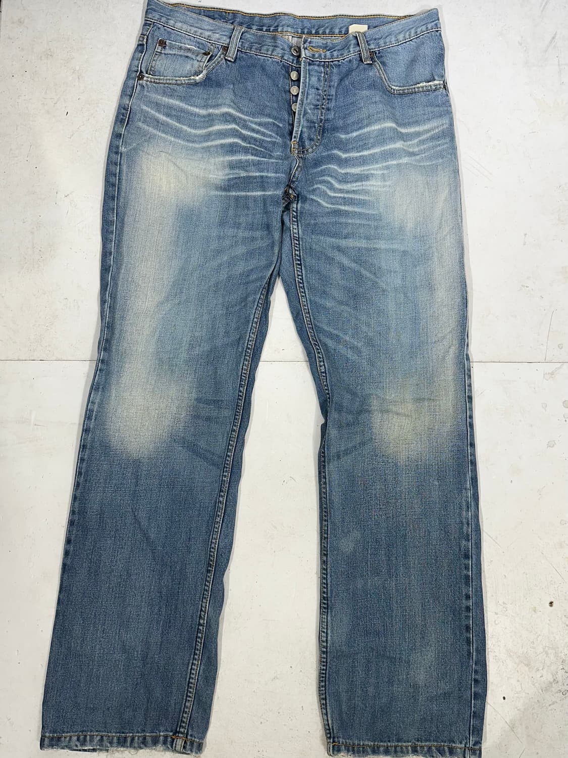 리바이스 501 연청 와이드 데님 팬츠  상품이미지4