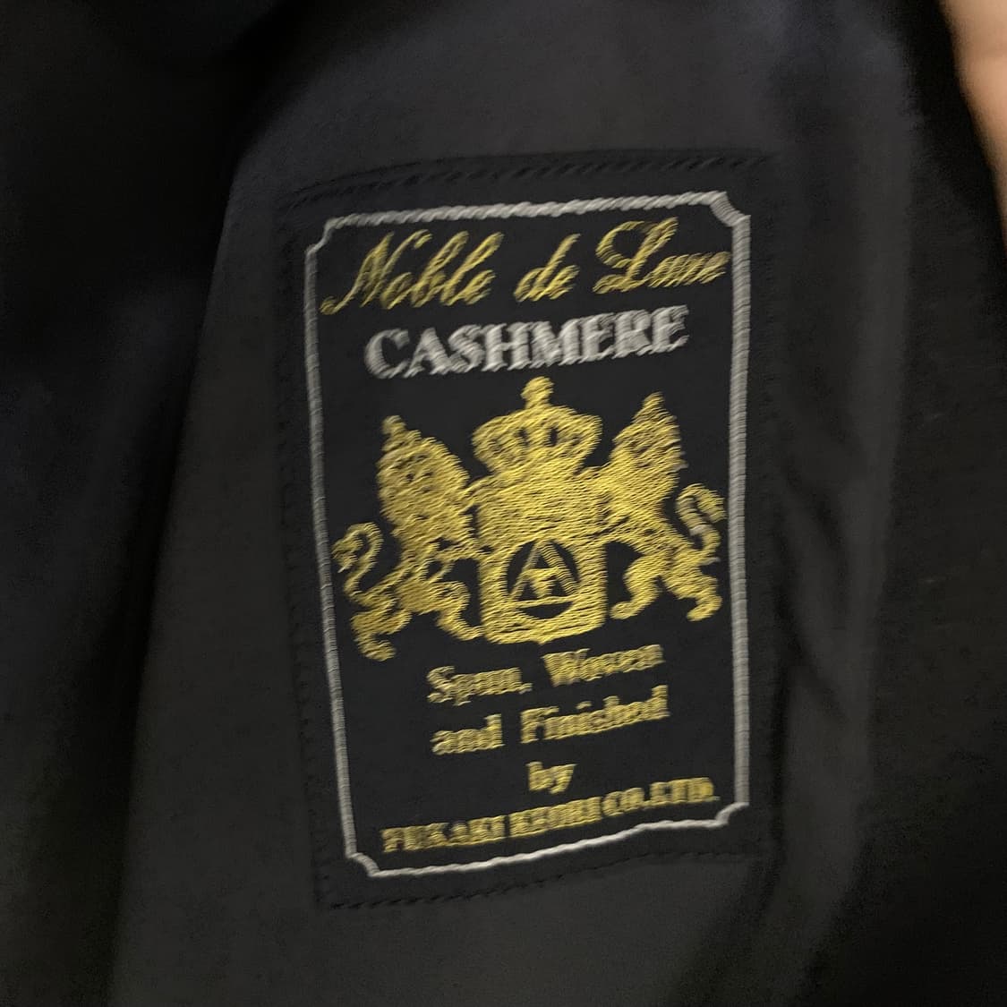 빈티지 차이나카라 캐시미어 100% 블랙 롱 코트 남녀공용 상품이미지6