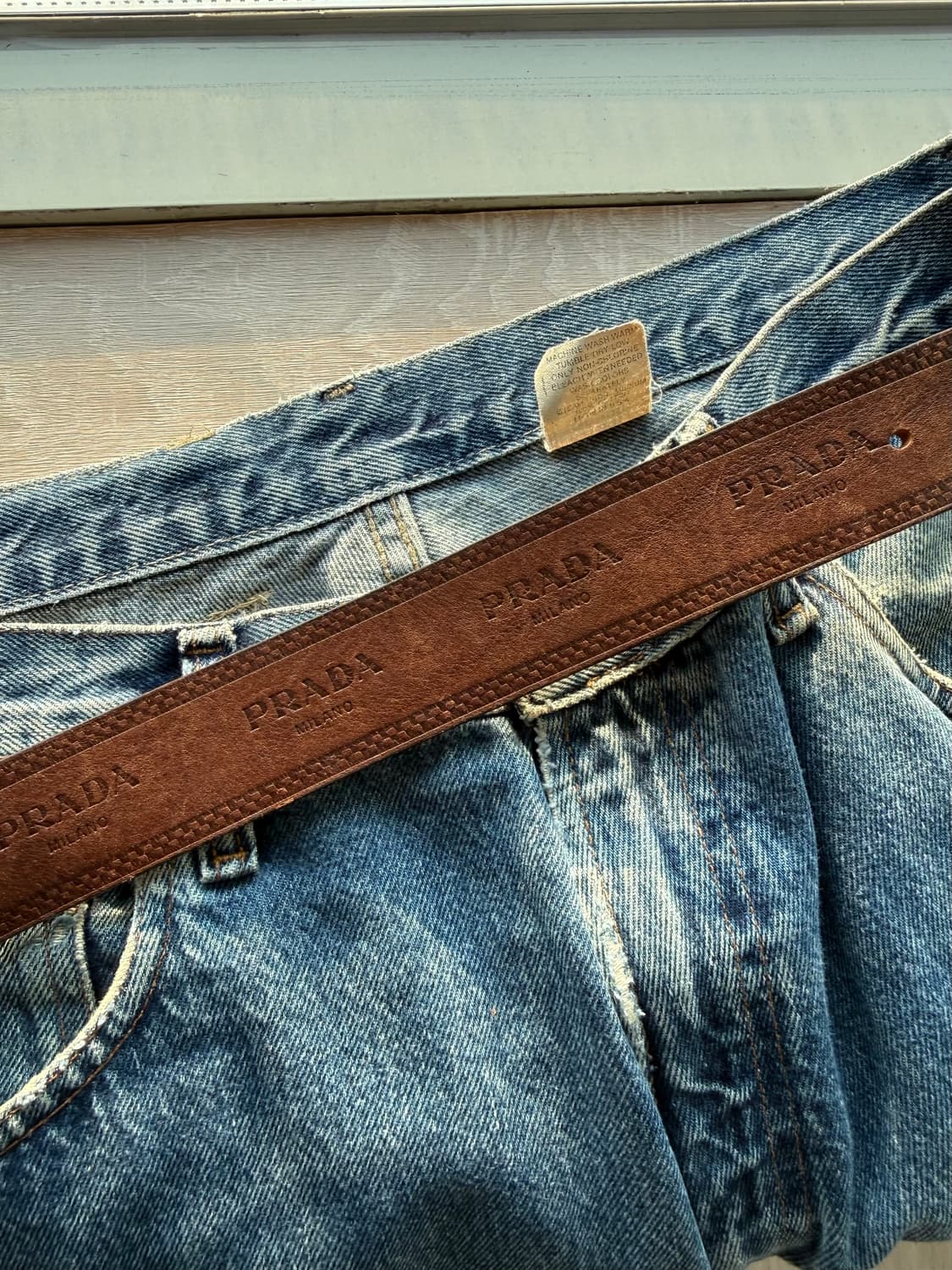 프라다 밀라노 브라운 레더 벨트 상품이미지4