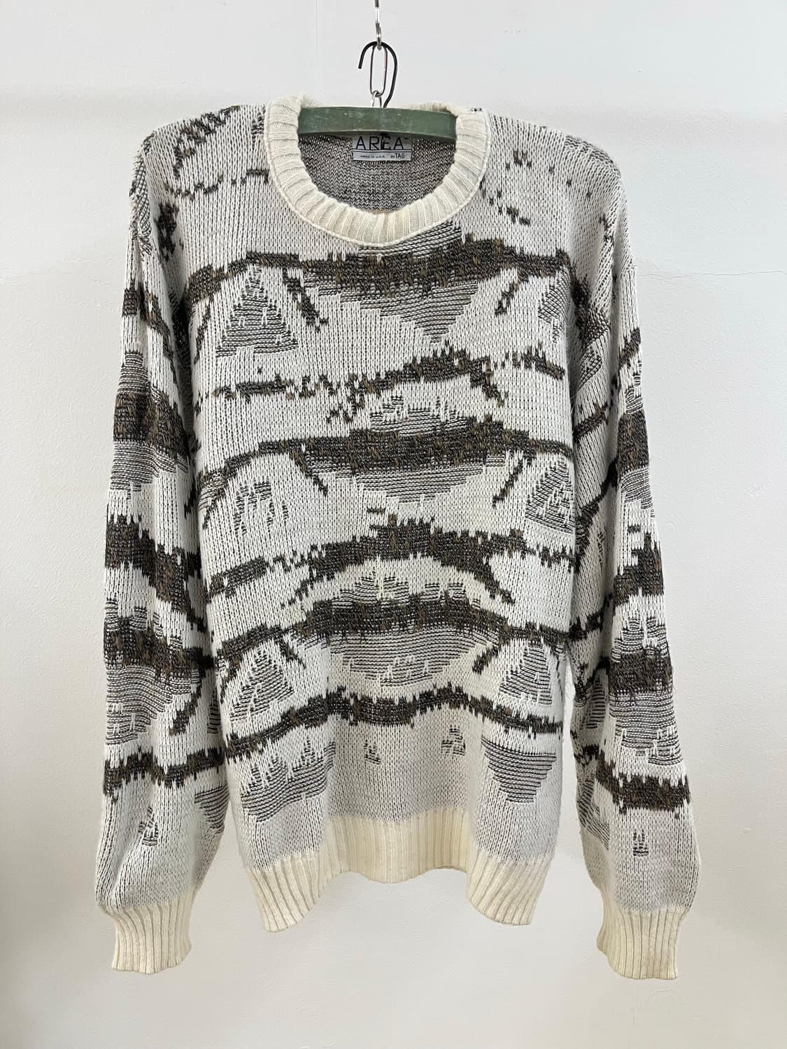 90s USA 빈티지 패턴 니트 크루넥 스웨터 상품이미지2