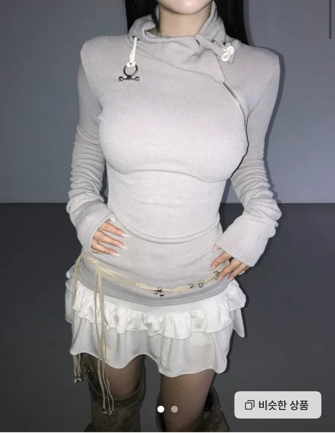 디에어타운 하이넥 지퍼 니트  상품이미지1