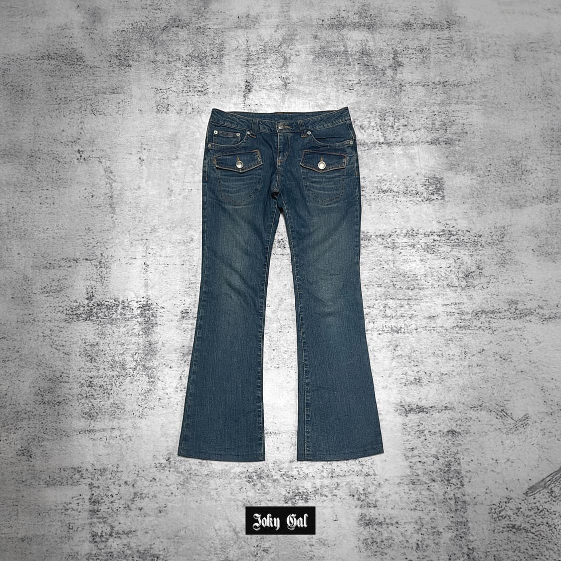 (joky gal)y2k bold button gyaru bootcut  상품이미지1