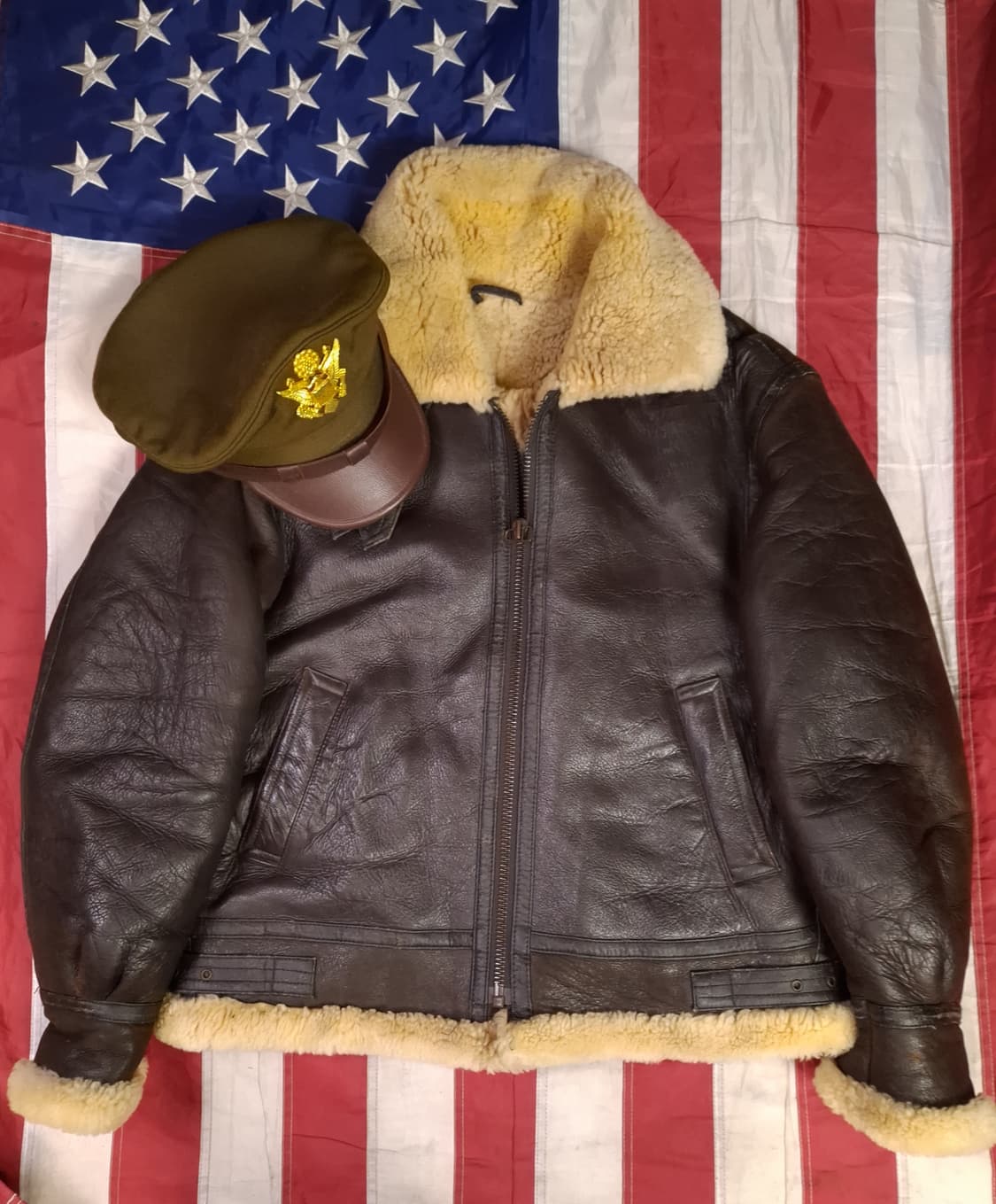미공군 B-3 TYPE 천연가죽 항공 폭격기 무스탕 상품이미지1