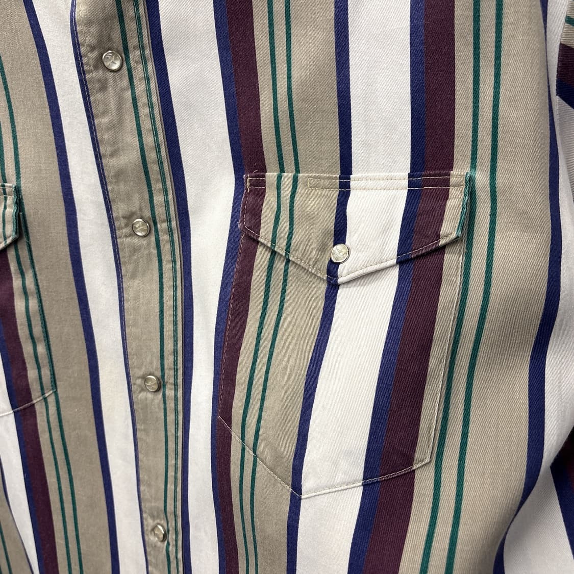 90s 랭글러 멀티 스트라이프 웨스턴 스냅 코튼 셔츠 N1033 상품이미지6