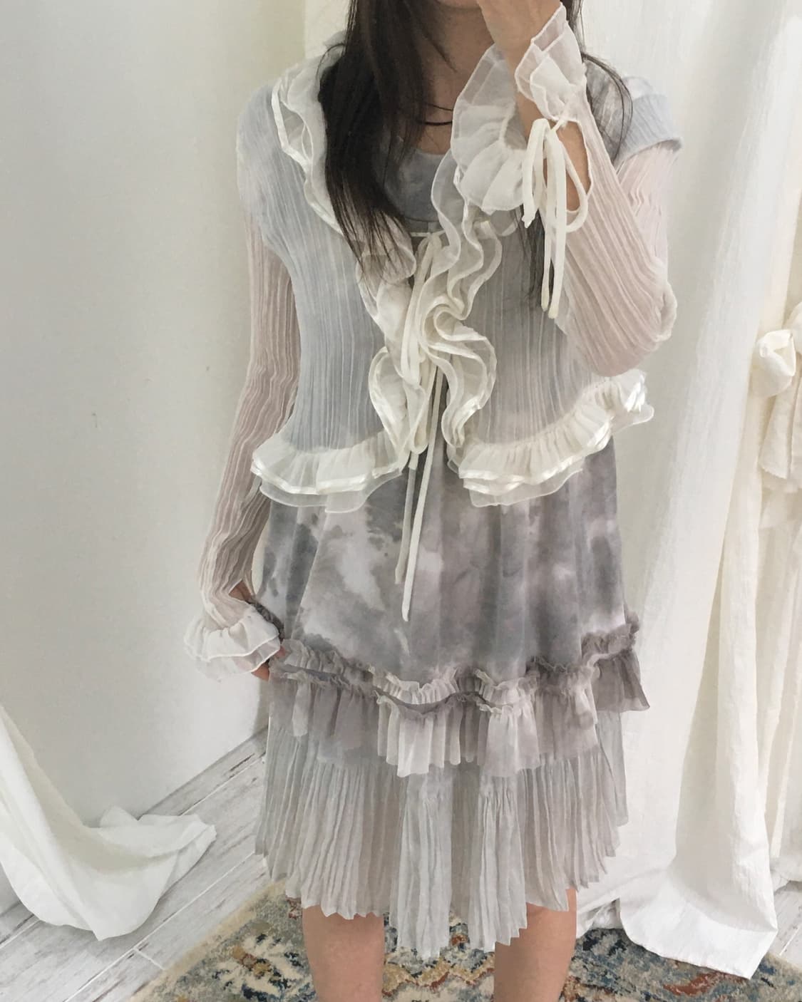 화이트 프릴 가디건 상품이미지5