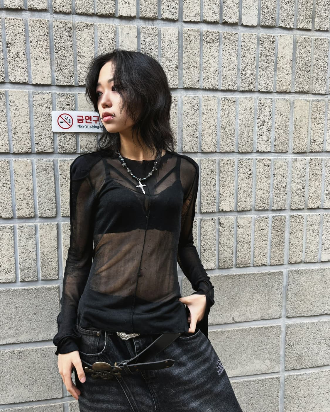 장 폴 고티에 아카이브 시스루 매쉬 롱 슬리브 상품이미지4