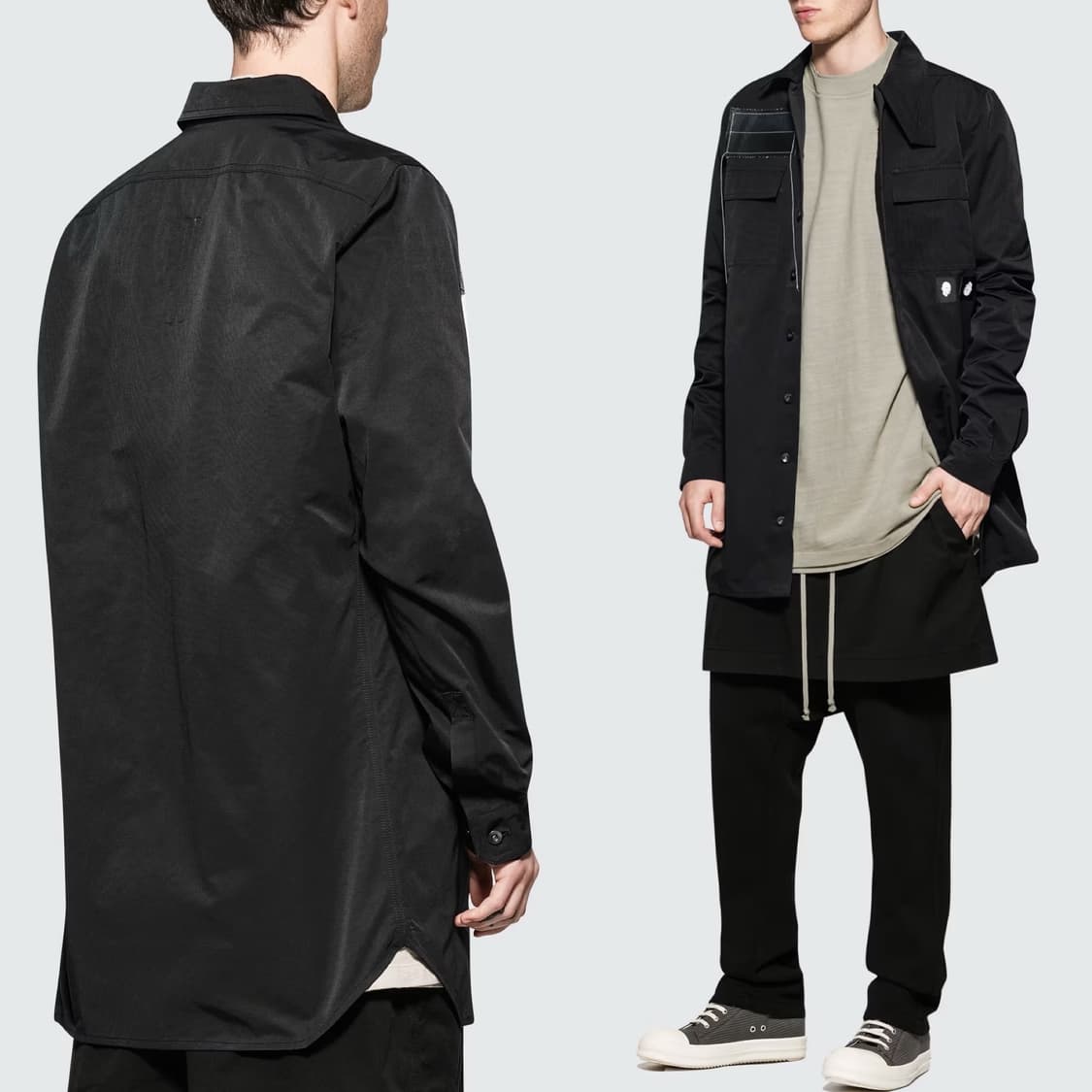 릭오웬스 18FW 다크쉐도우 패치 필드 셔츠 자켓 블랙 상품이미지2