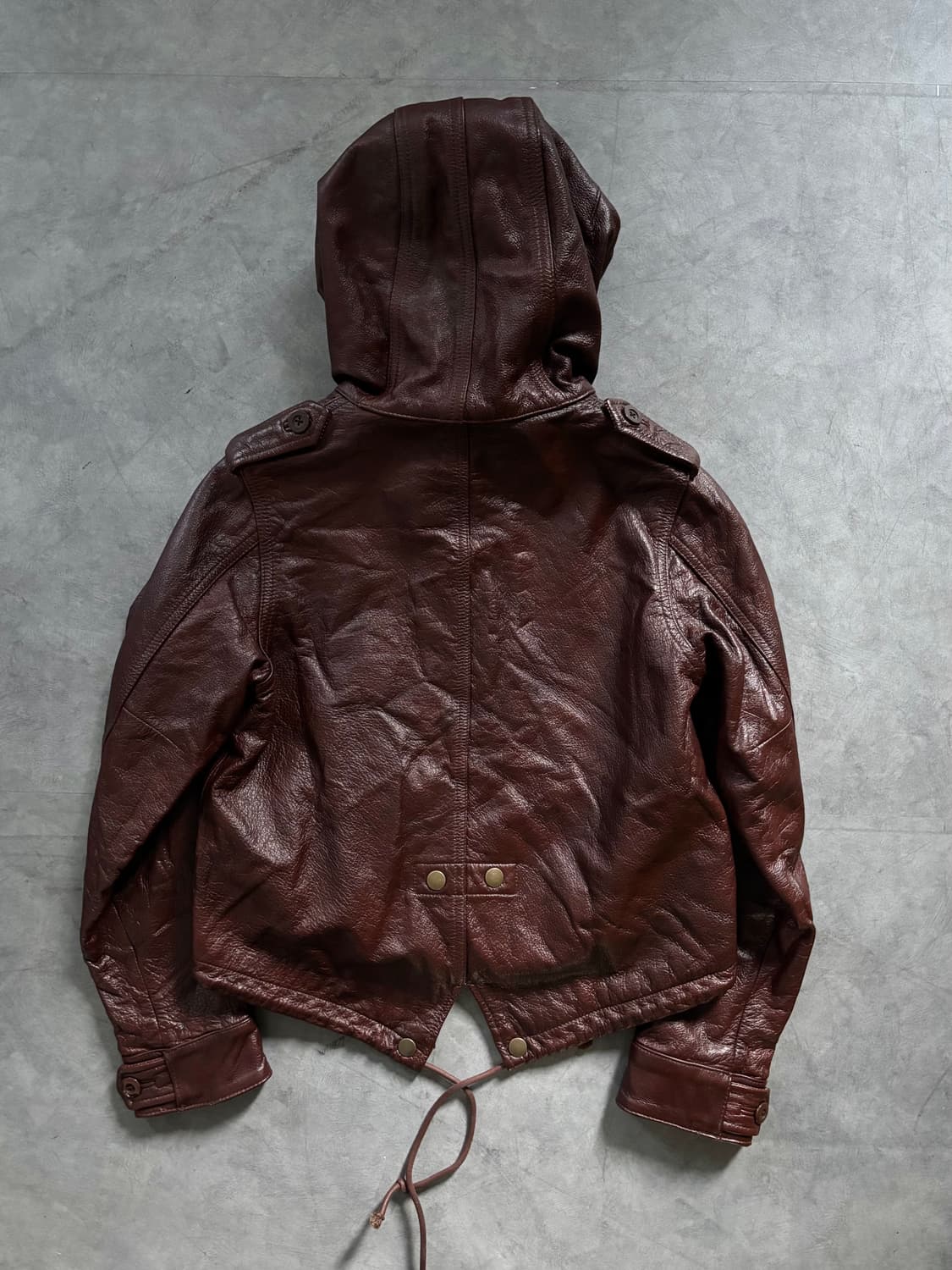 Beams boy 빔즈보이 레드브라운 후디드 소가죽 레더자켓  상품이미지10
