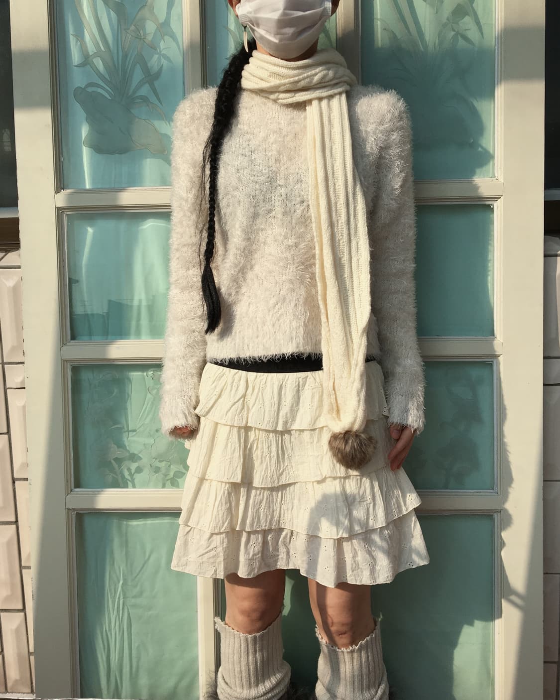  pom pom cable pattern muffler 상품이미지2