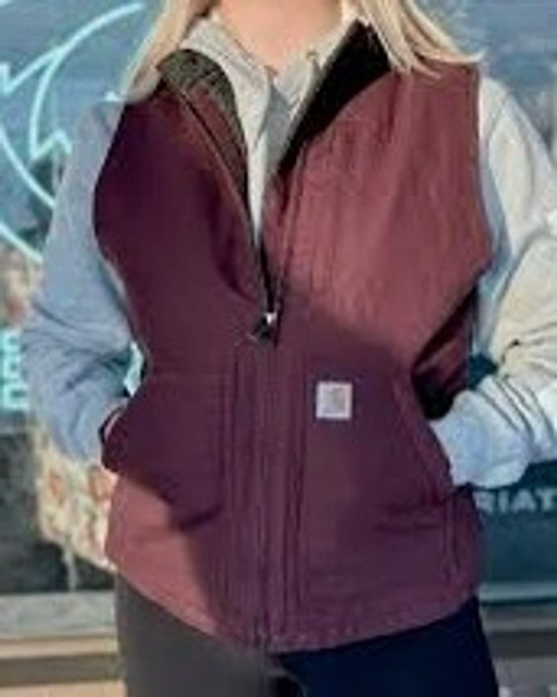 칼하트 덕 쉐르파 우먼 베스트 퍼플 자켓 L (100) 상품이미지6