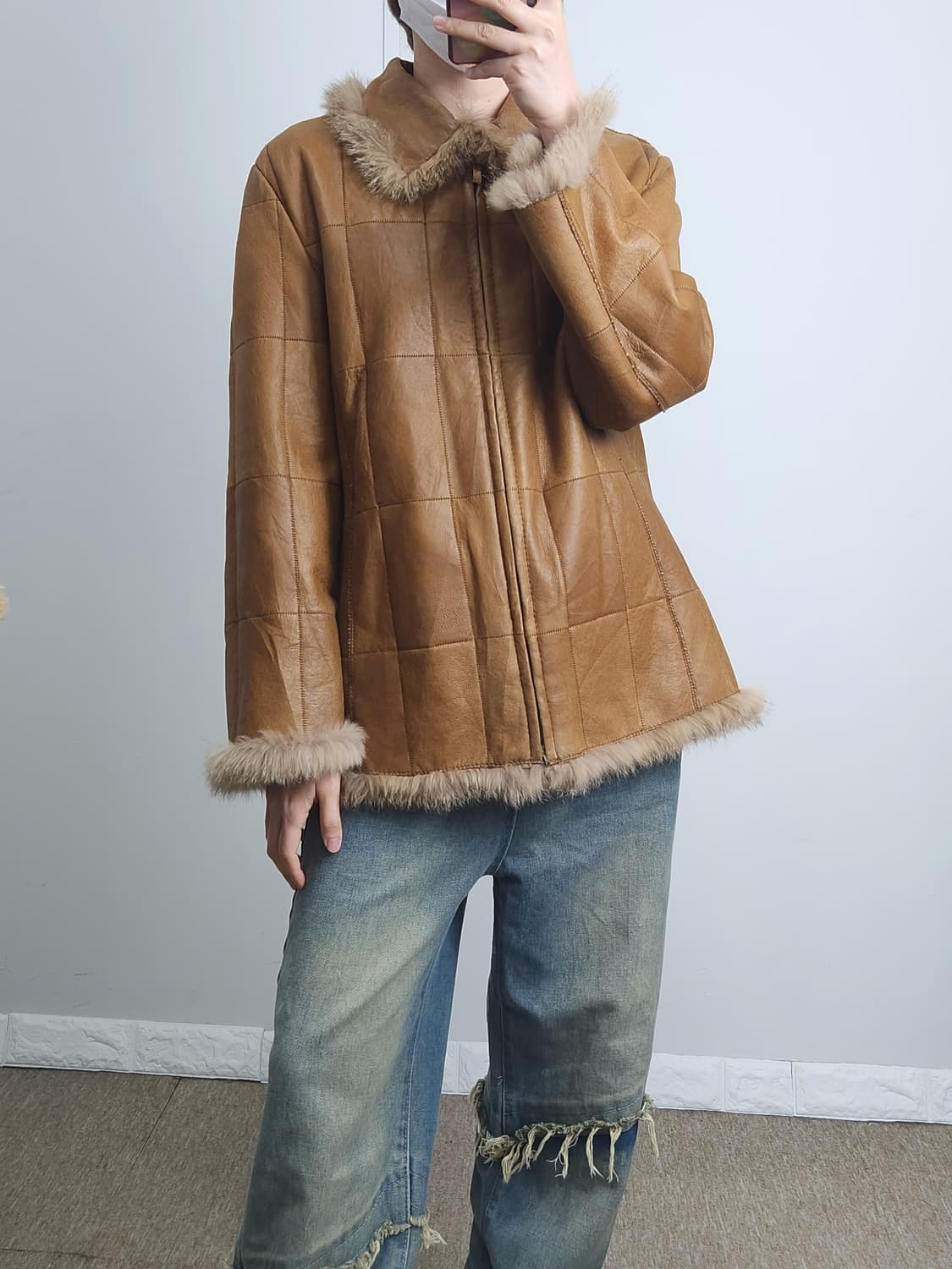 (Christ) 퍼 레더 자켓 상품이미지2