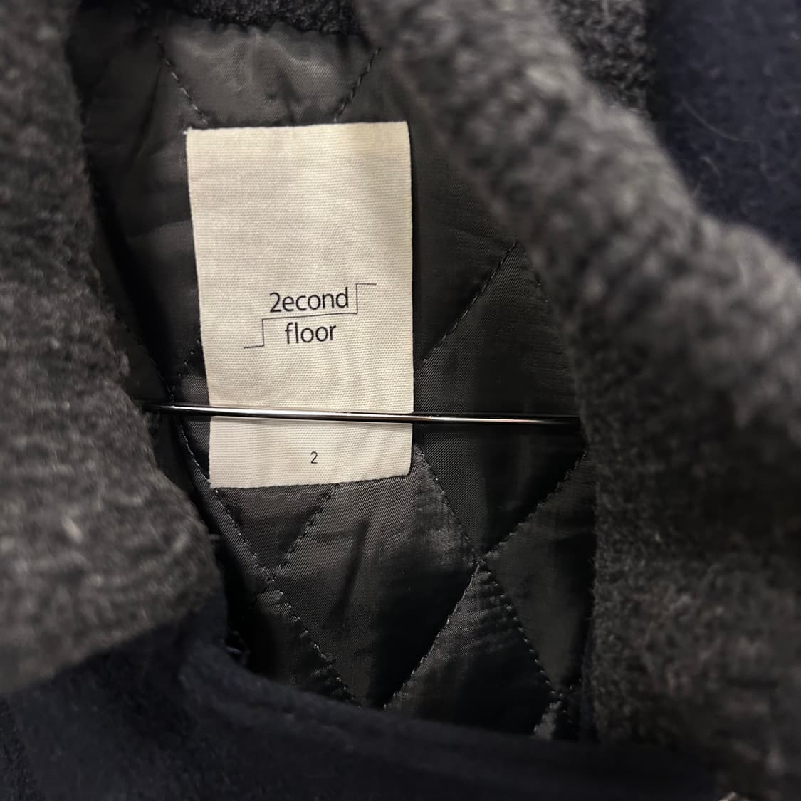 세컨플로어 케시미어블랜드 백니트 사선 울 자켓 상품이미지3