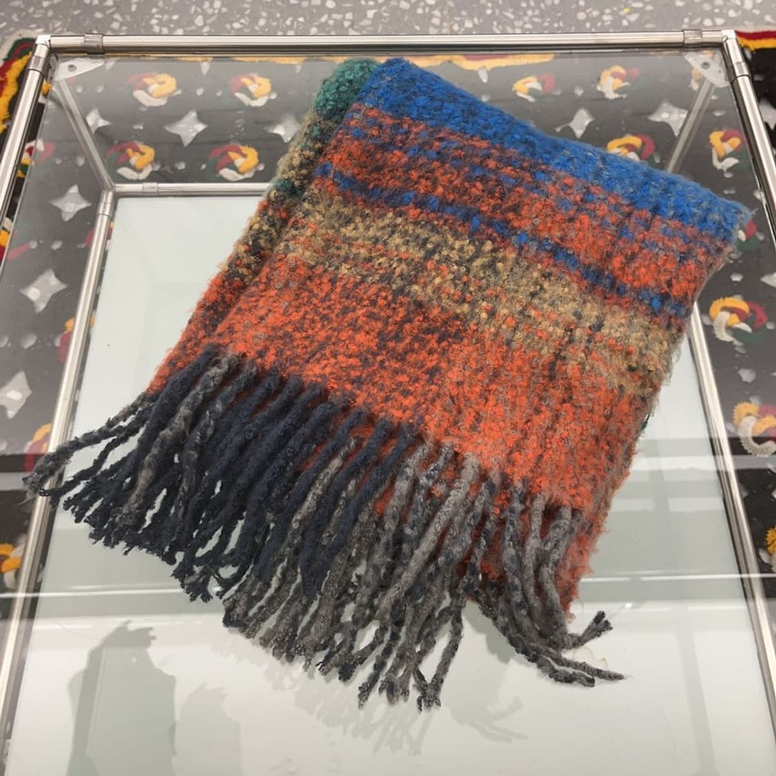 빈티지 폭닥 홀리데이 멀티 배색 뜨개 니트 목도리 C07517 상품이미지4