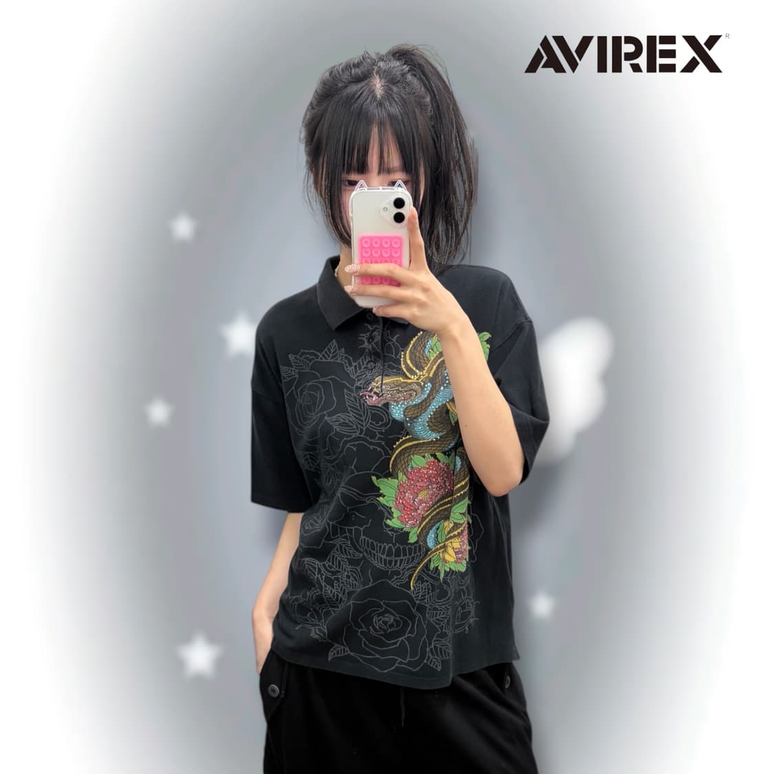 아비렉스 오리엔탈 뱀 반팔 카라티 상품이미지1