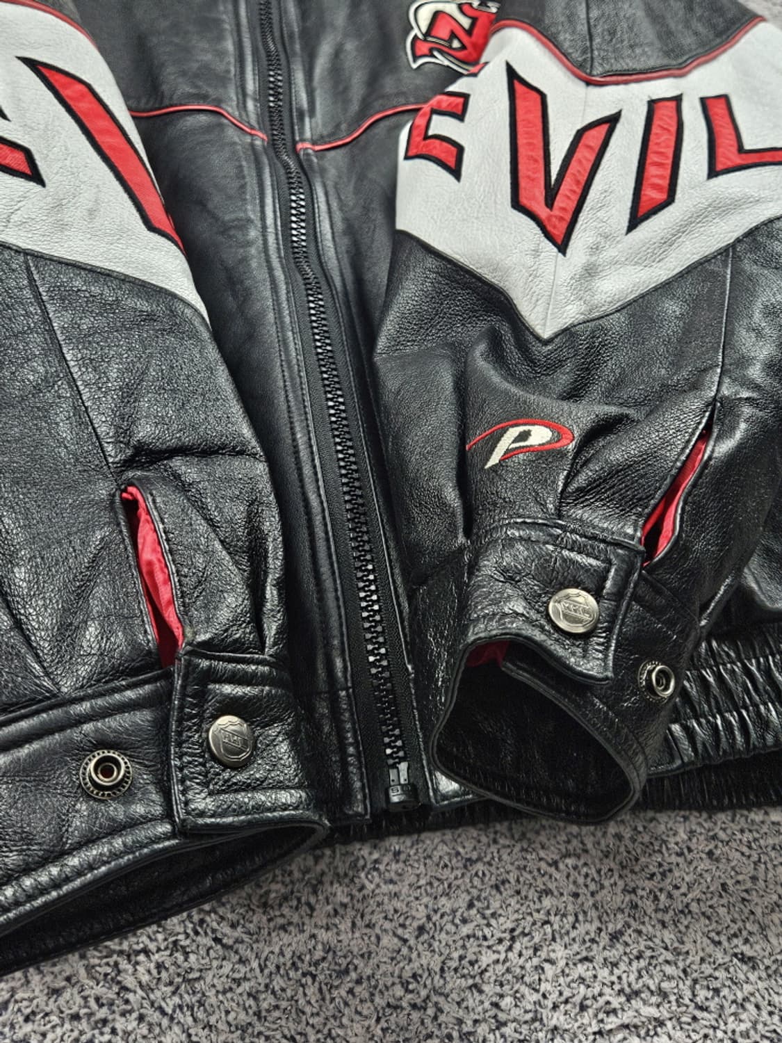 프로플레이어 NHL 뉴저지 데블스 레더 봄버 자켓 ( L )/ 10187 상품이미지5
