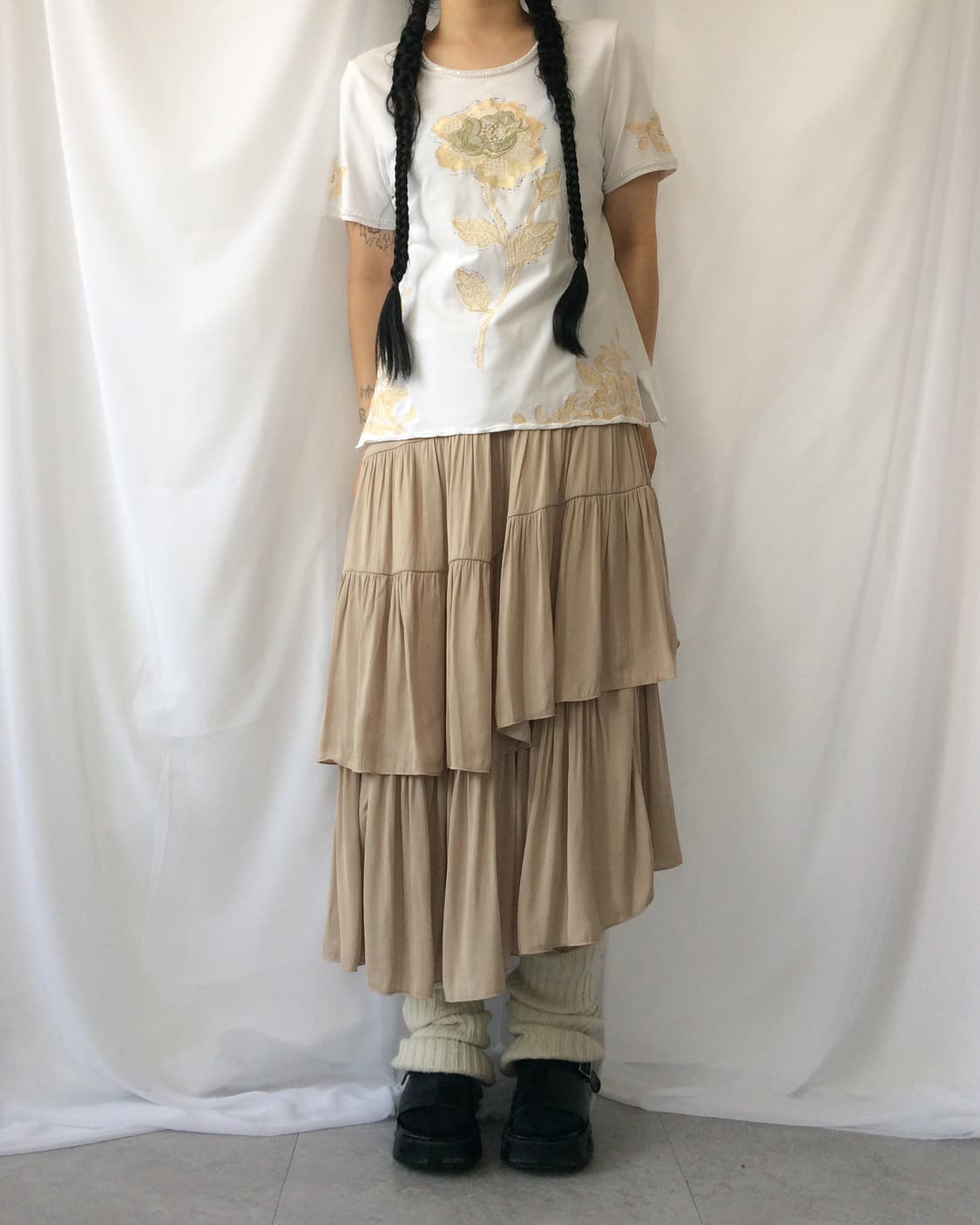 Needle work patch point t shirt 상품이미지1