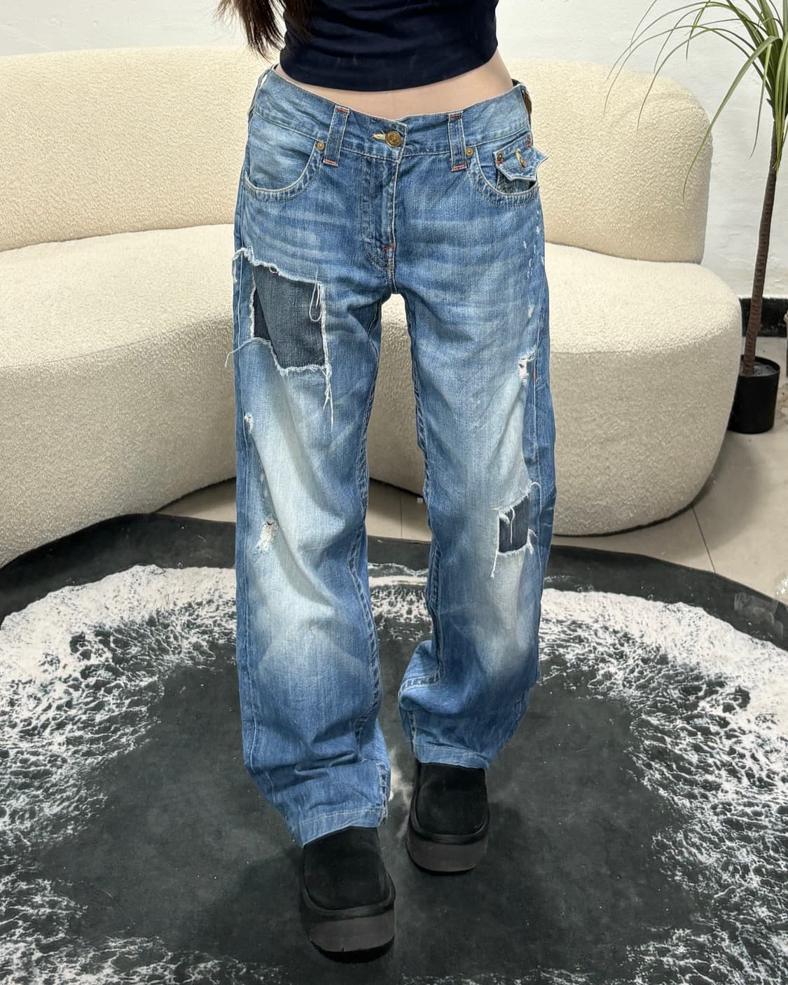 90s TRUE RELIGION 올드스쿨 워싱 스트레이트 데님 팬츠 상품이미지2