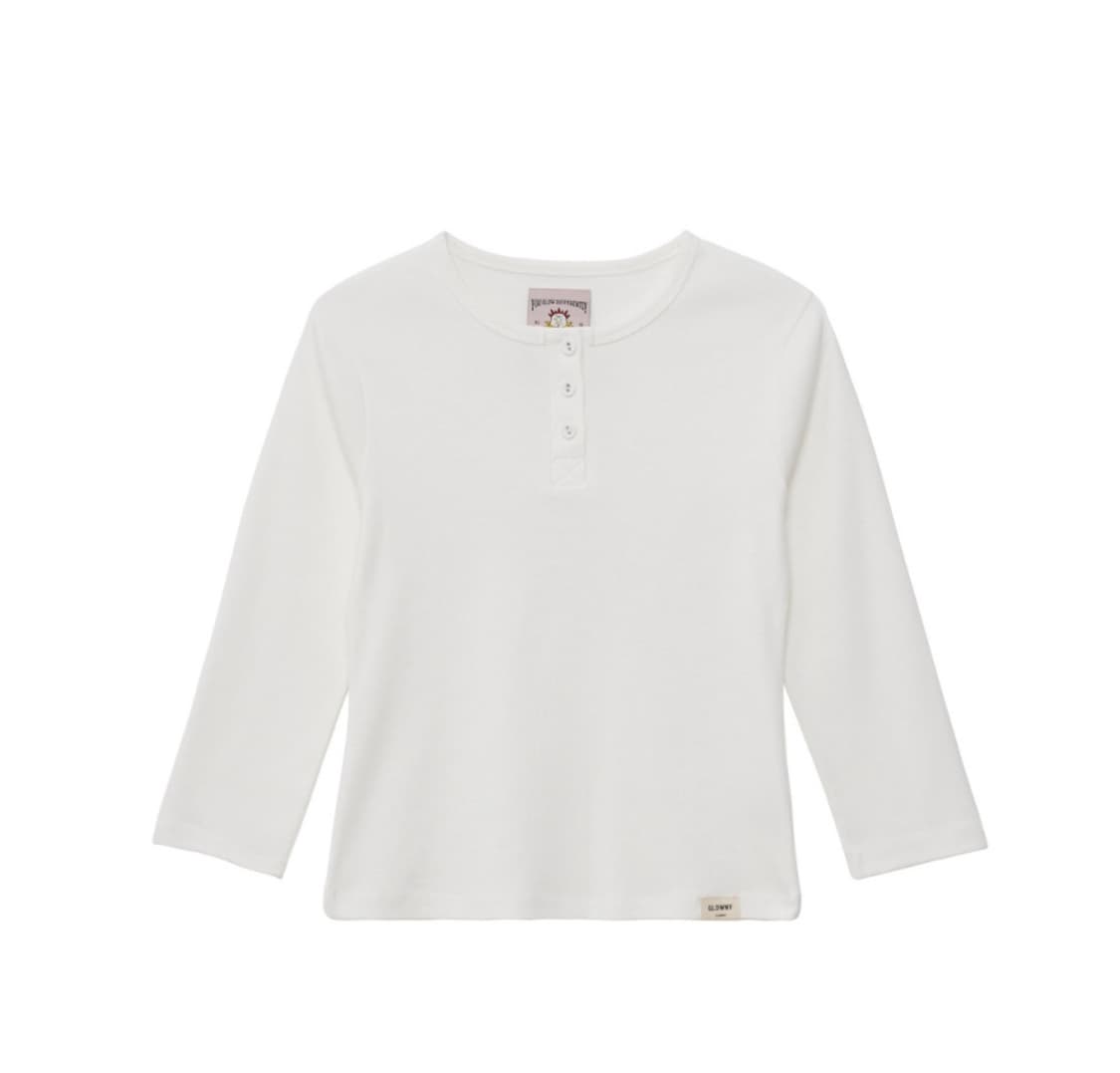 글로니 3/4 BUTTON FLY TEE (WHITE) 상품이미지2