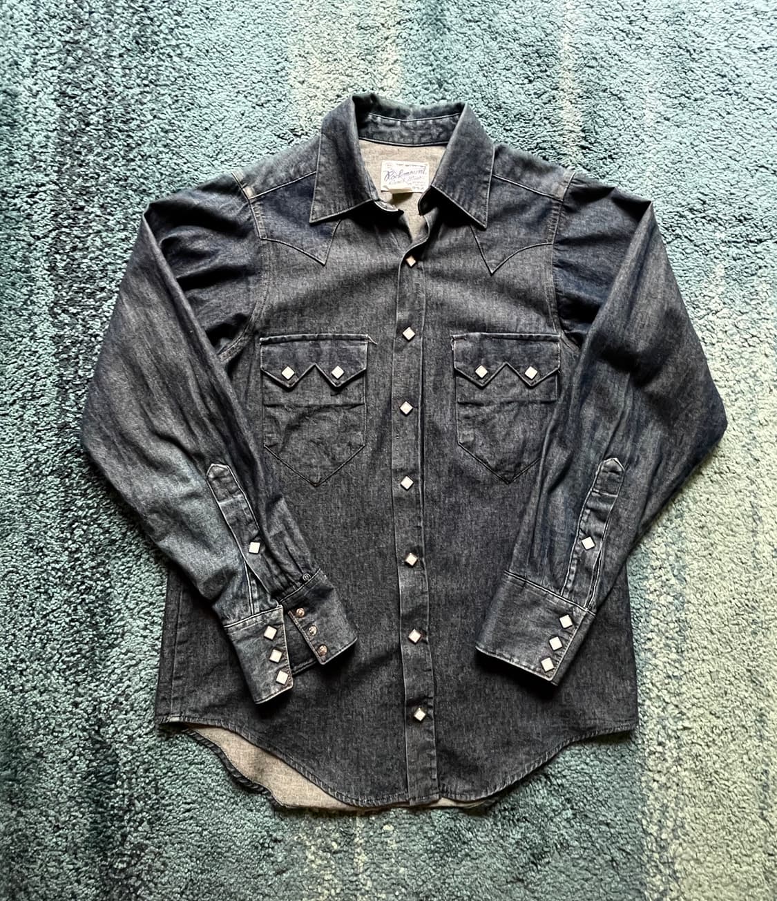 락마운트 웨스턴 셔츠 생지 인디고 상품이미지1