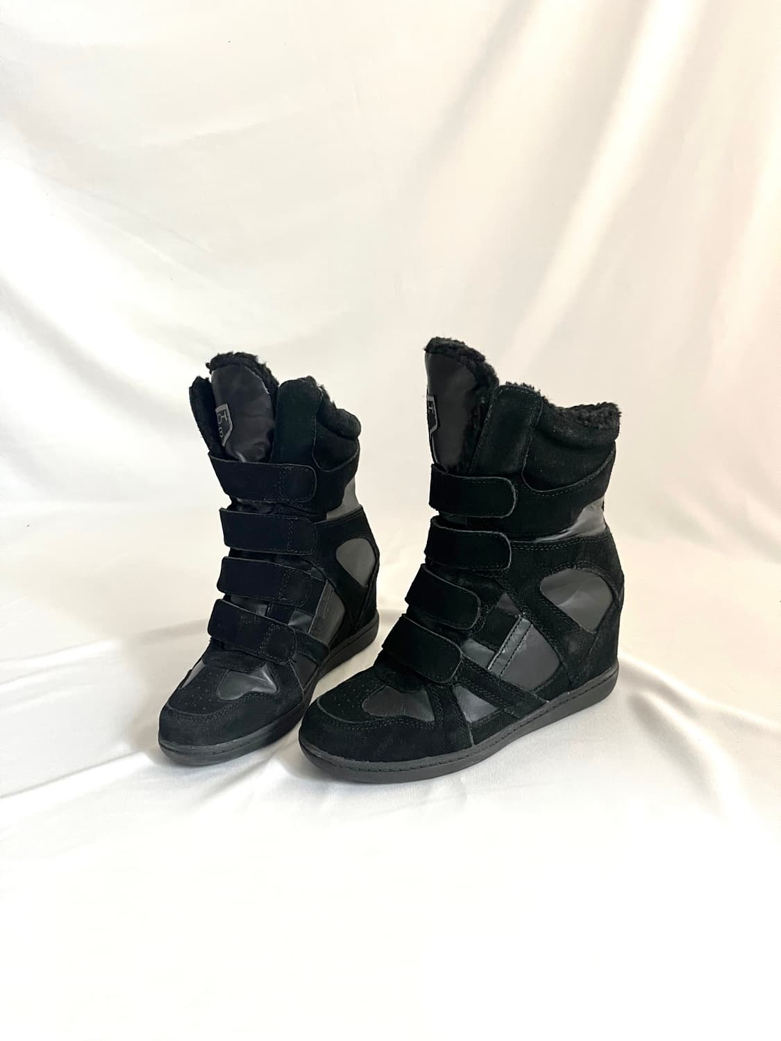 Skch 히든웨지힐 하이탑 미드 올블랙 상품이미지4