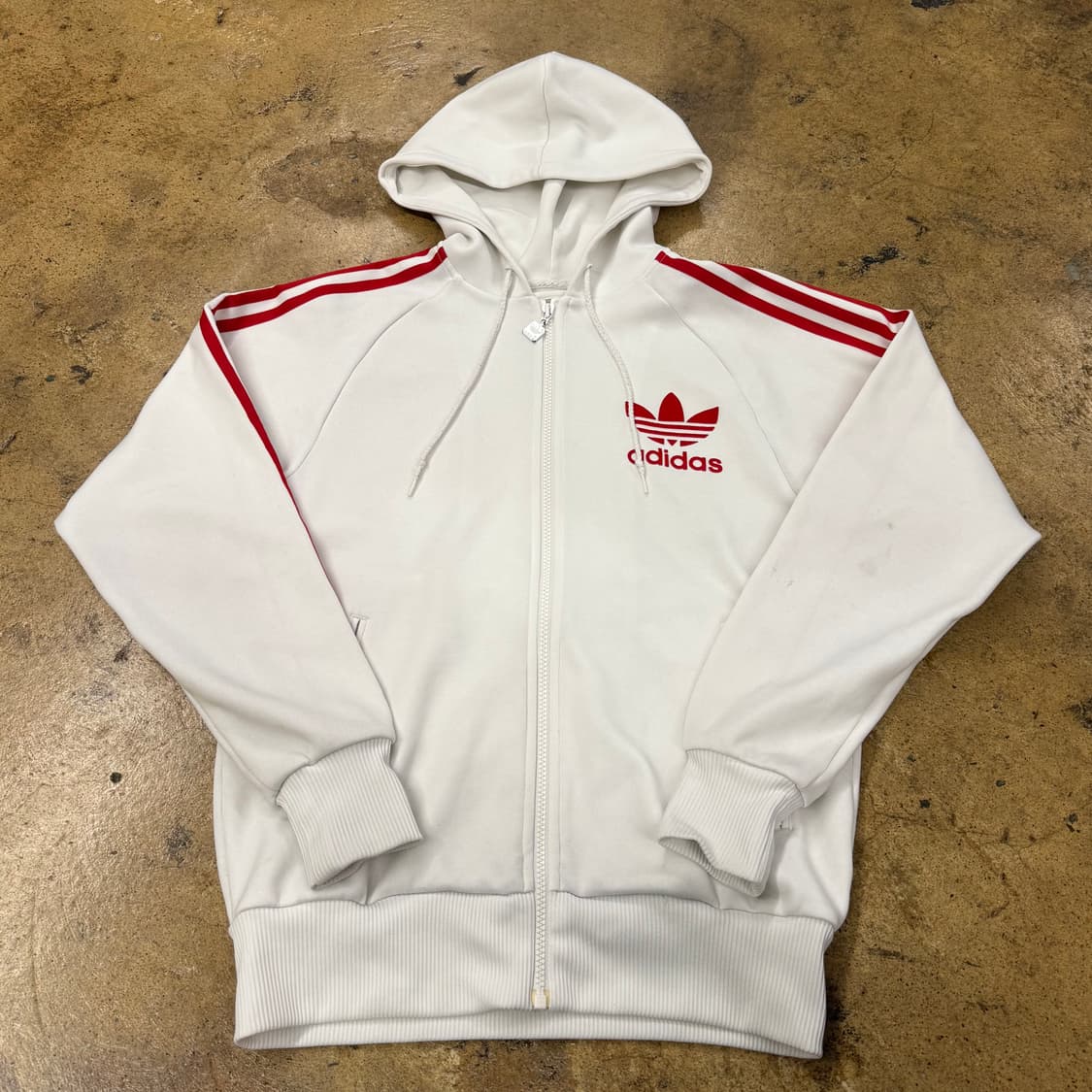 아디다스 흰빨 화이트 레드 후플 후드집업 져지 90 상품이미지2