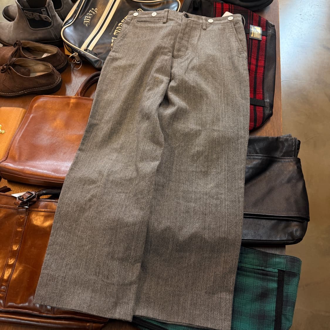 드라이본즈 로커빌리 신치백 서스펜서 디테일 트라우저 32 33 일본생산 상품이미지1