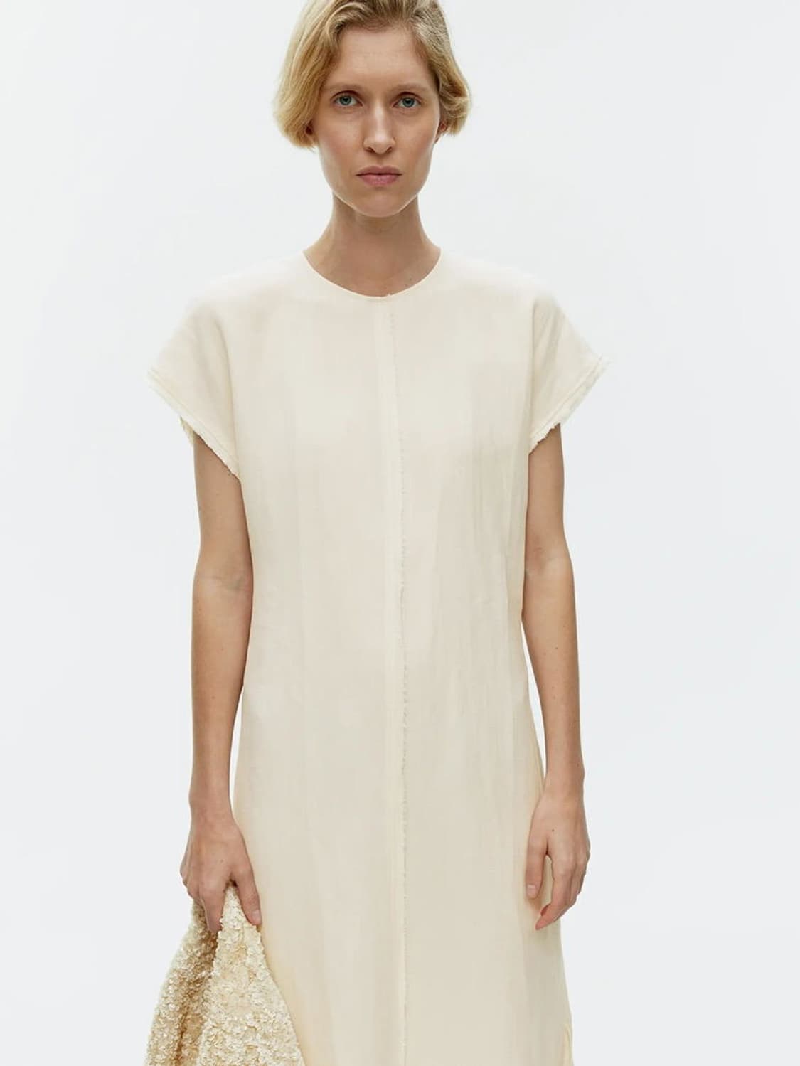 아르켓 린넨 캡 슬리브 드레스 상품이미지3