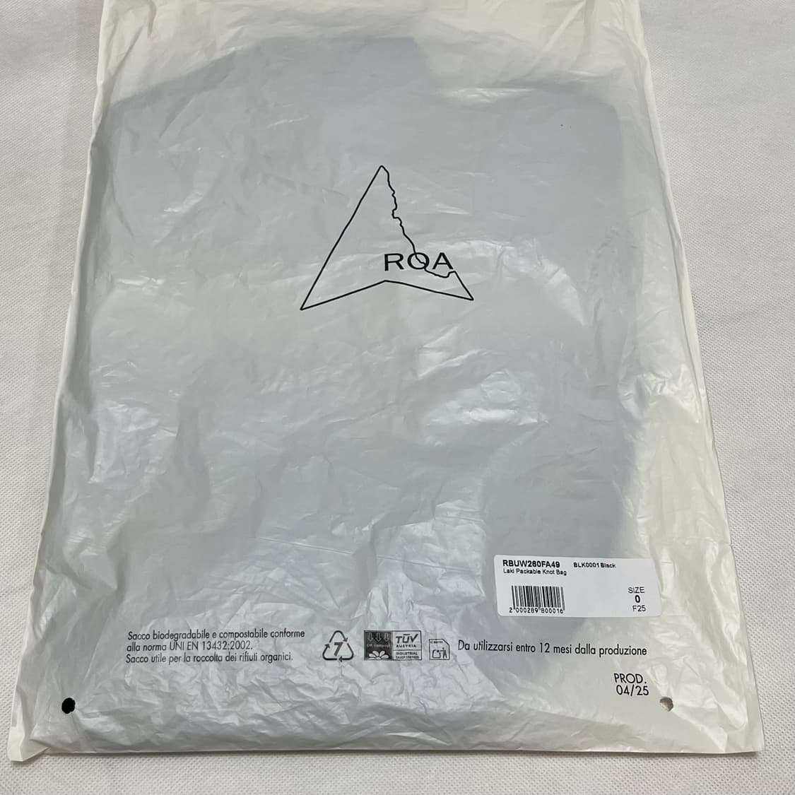 로아 하이킹 25fw 패커블 노트 백/블랙 상품이미지5