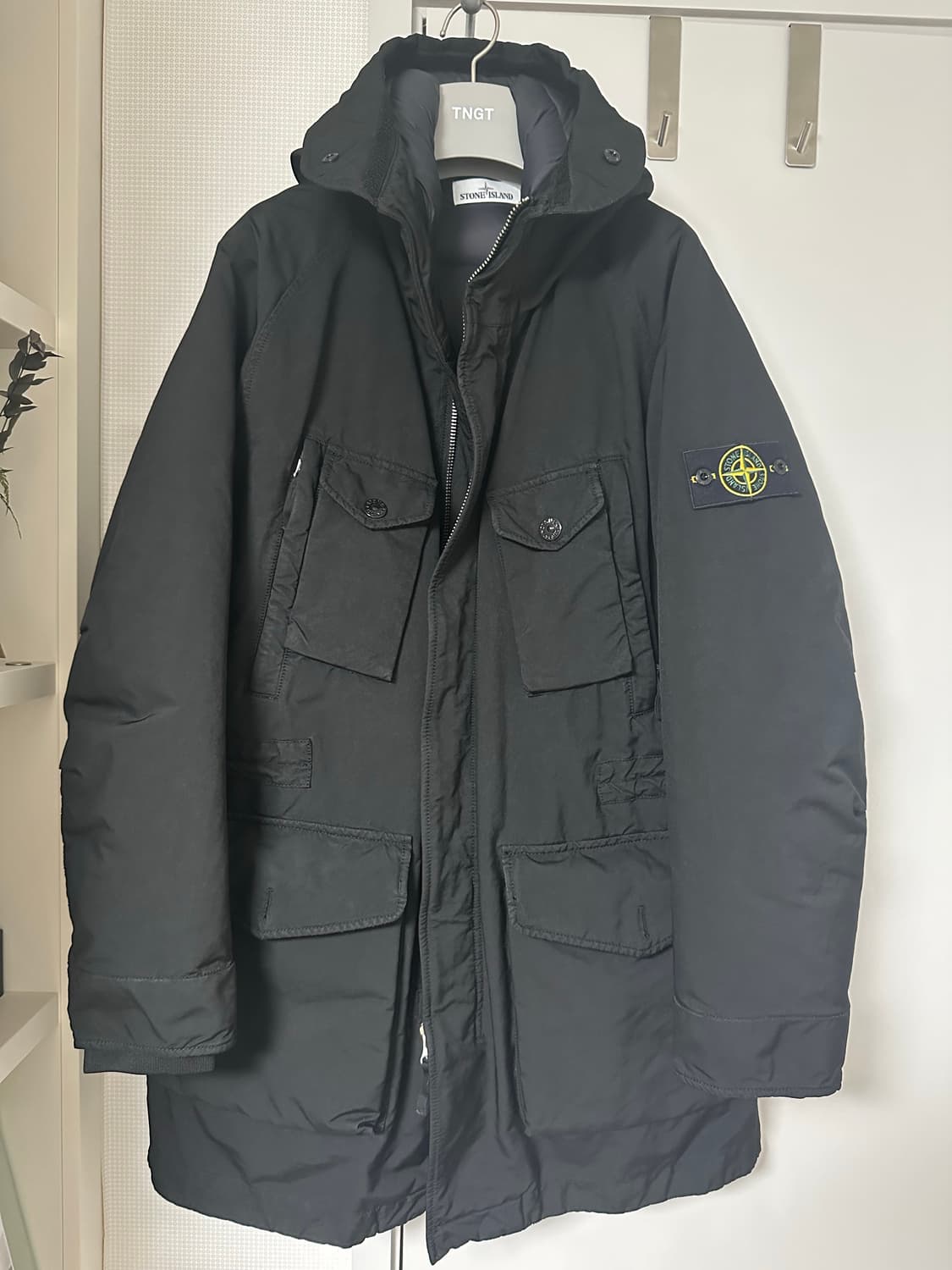 스톤 아일랜드 다비드 TC 롱 다운(블랙)  XL사이즈 판매 상품이미지1