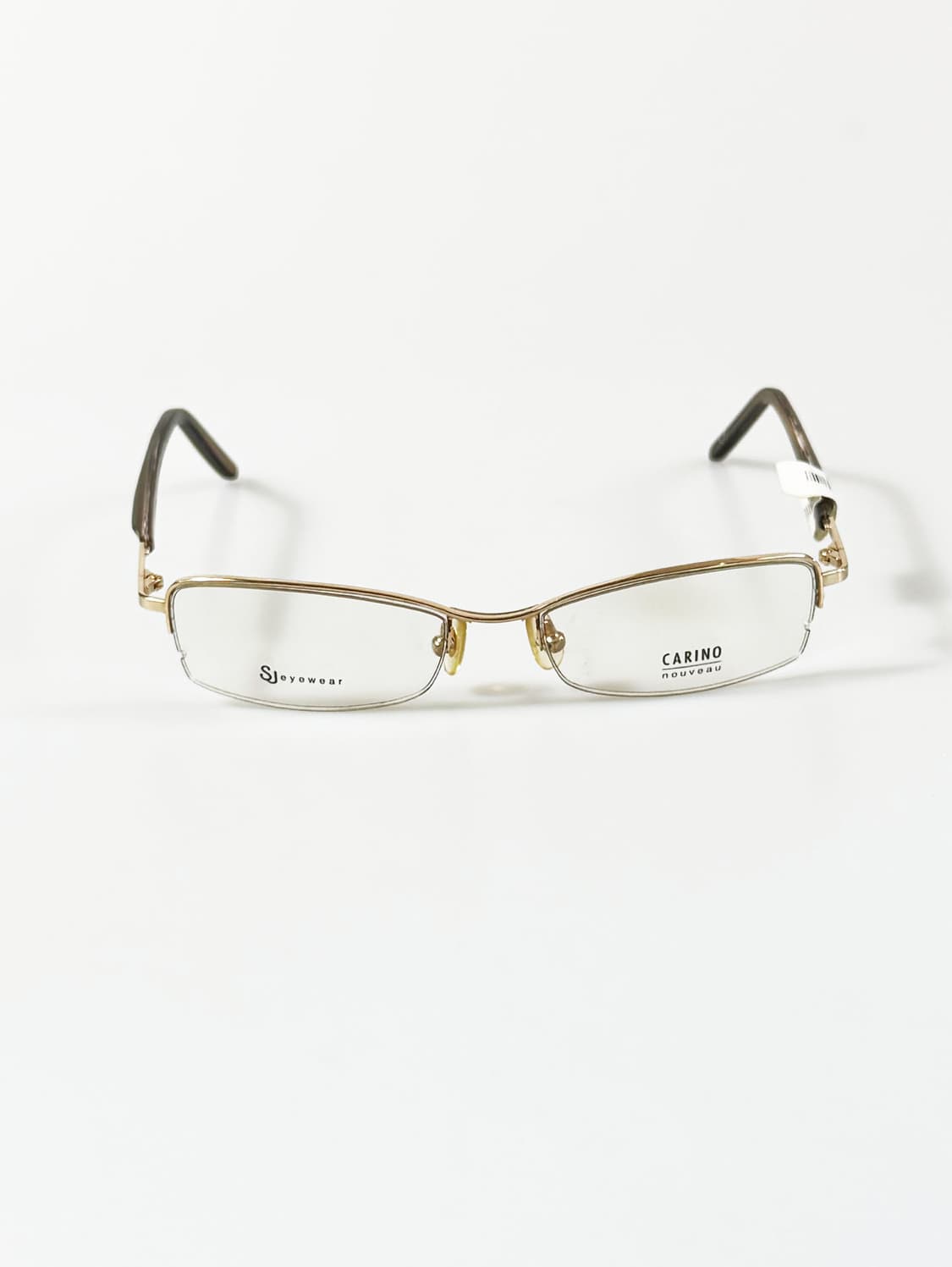 서전 CARINO 골드 반무테 스퀘어 빈티지 안경 상품이미지1
